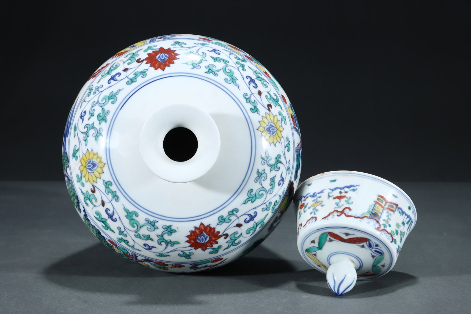A Rare Doucai Character and Story Pattern Bottle - 7