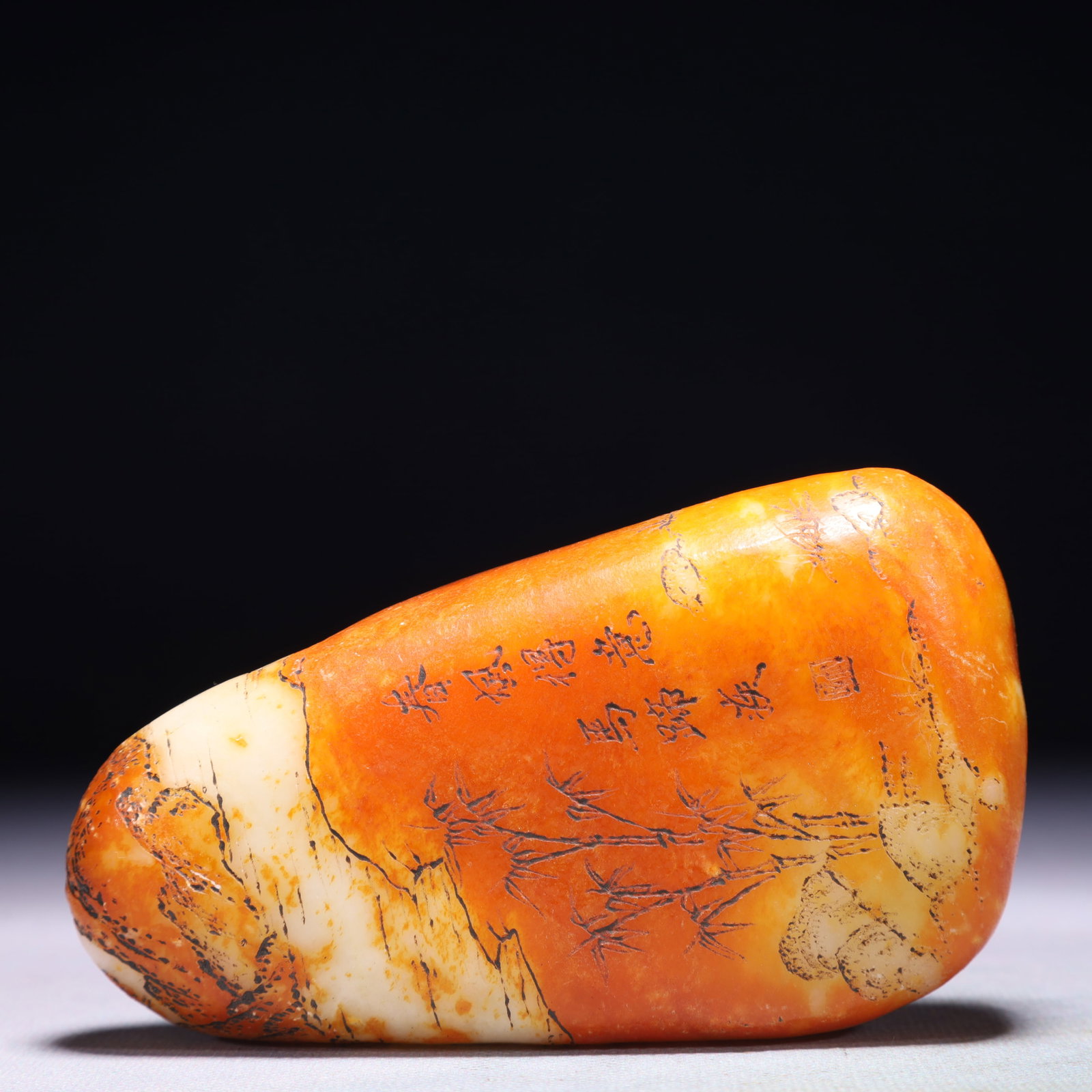 An Exquisite White Jade Landscape Pattern Ornament,with poem: An Exquisite White Jade Landscape Pattern Ornament,with poem,Qing Dynasty,China,Size:2.4inx1.2inx4.3in,Weight:484.6g 白玉山水纹摆件，带诗