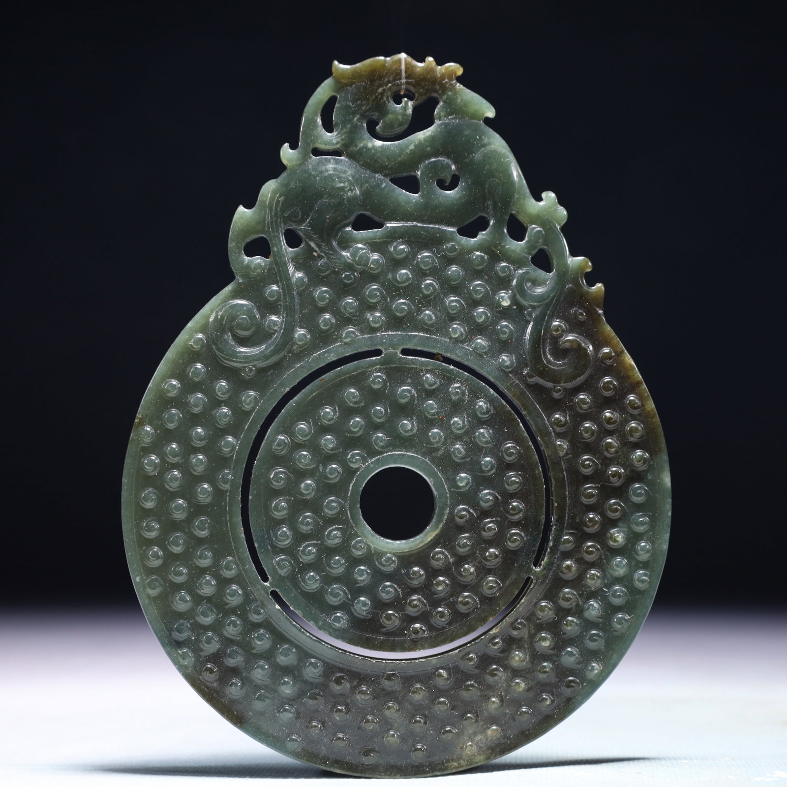 An Exquisite Jasper Dragon Pattern Pendant - 5