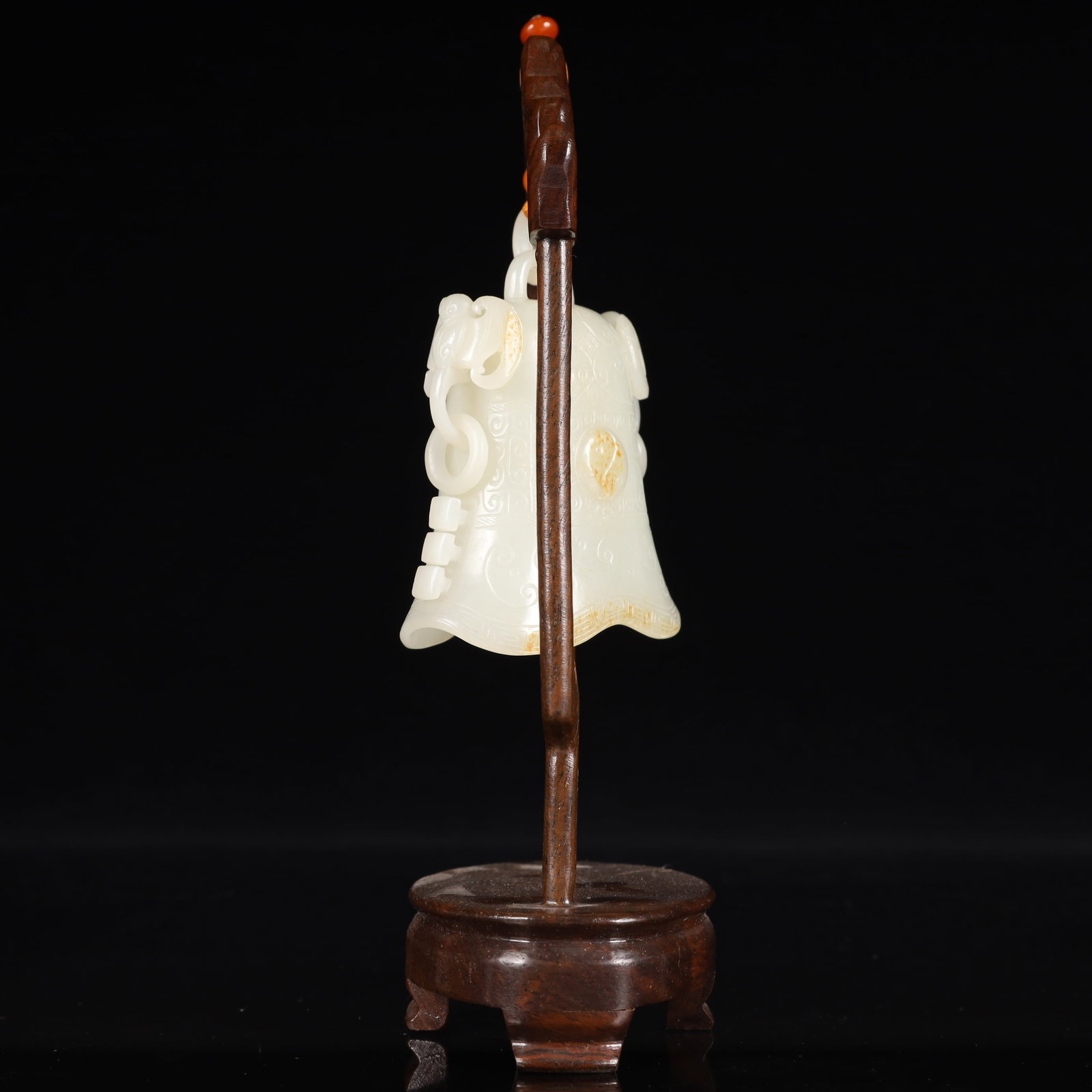 An Exquisite White Jade Trigram Pattern Chime - 3