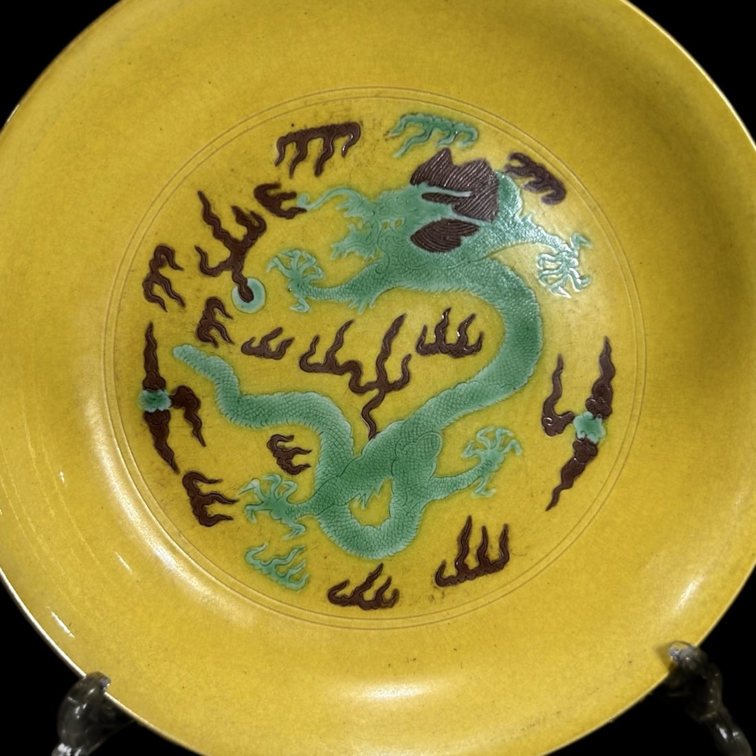 An Exquisite Biscuit Dragon Pattern Plate - 2
