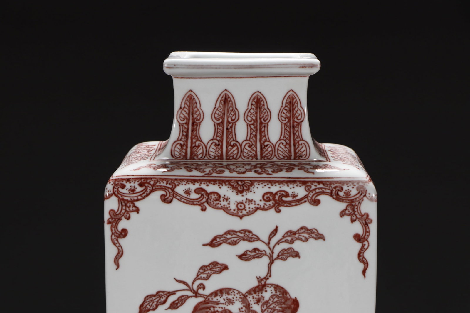A Rare Underglaze-Red Fruit Pattern Vase - 2