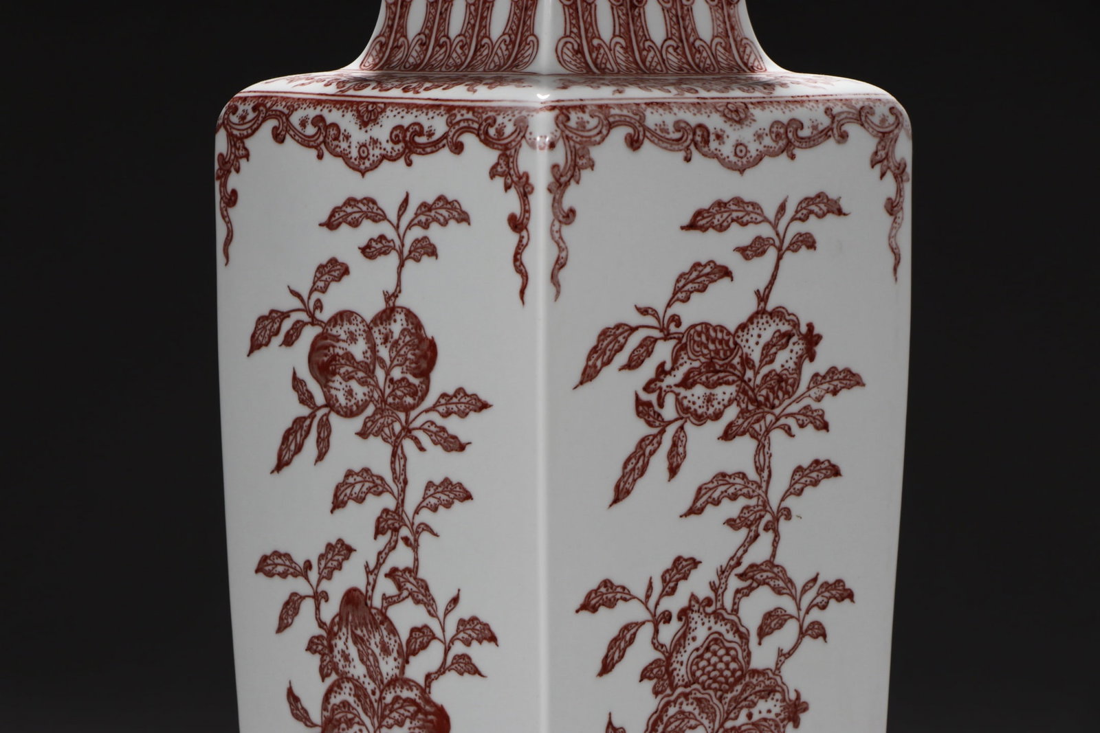 A Rare Underglaze-Red Fruit Pattern Vase - 6