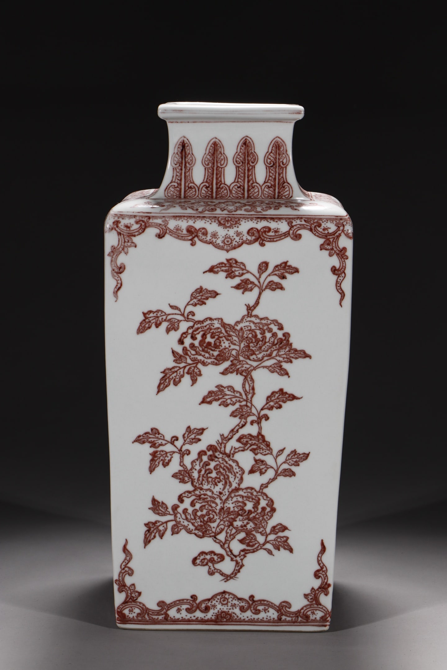 A Rare Underglaze-Red Fruit Pattern Vase - 7