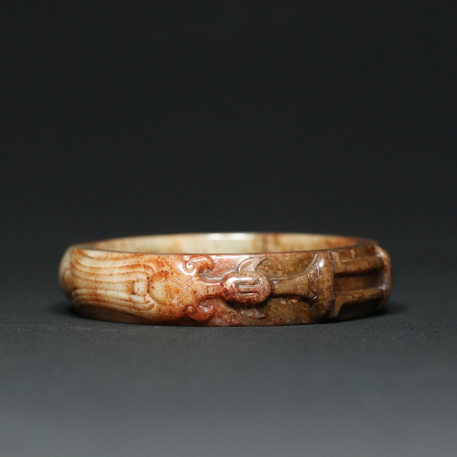 An Exquisite White Jade Figure Pattern Bracelets - 7