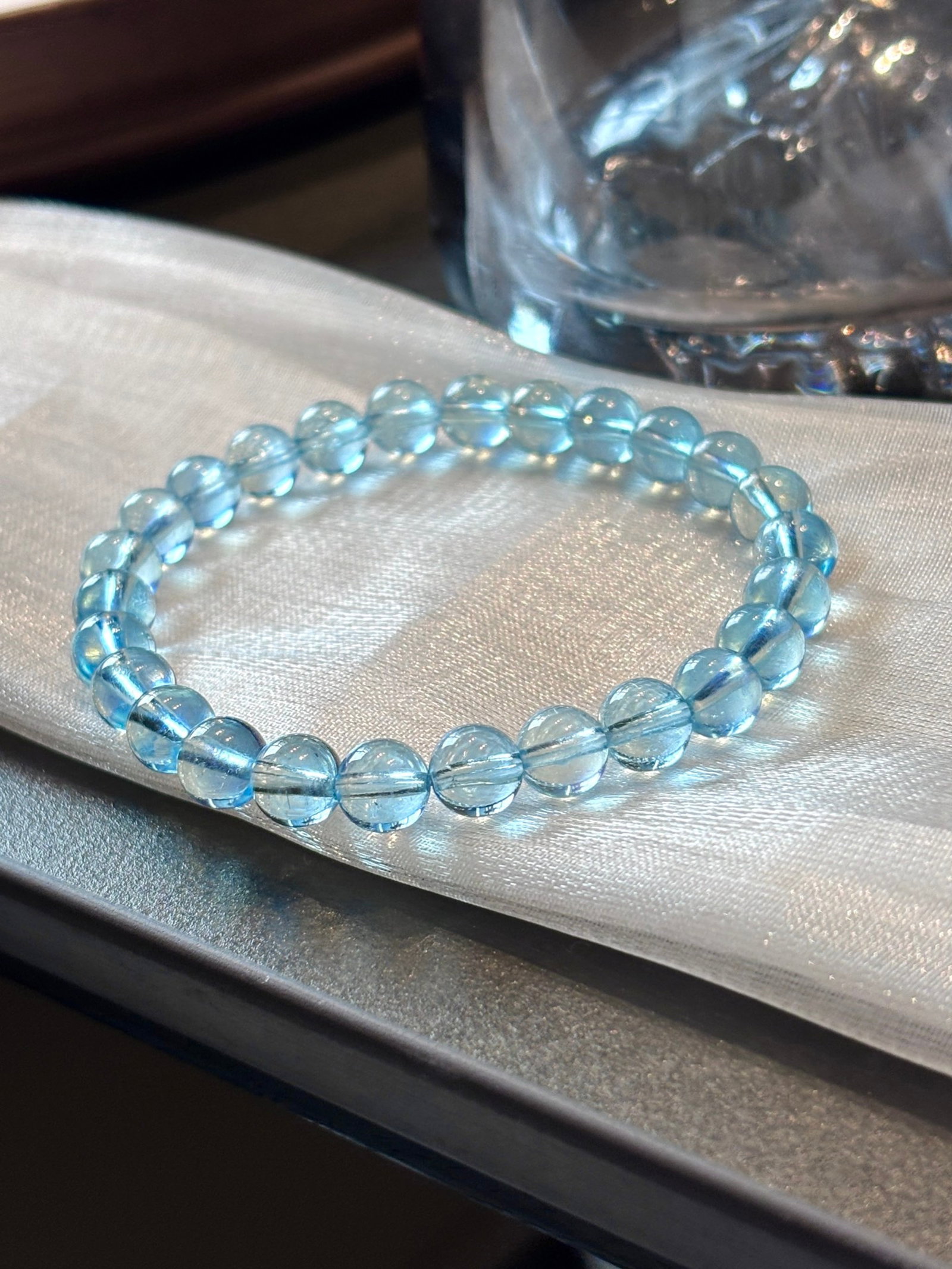 An Exquisite Aquamarine Bracelets: An Exquisite Aquamarine Bracelets,Size:0.3in,Weight:12.5g 海蓝宝手串
