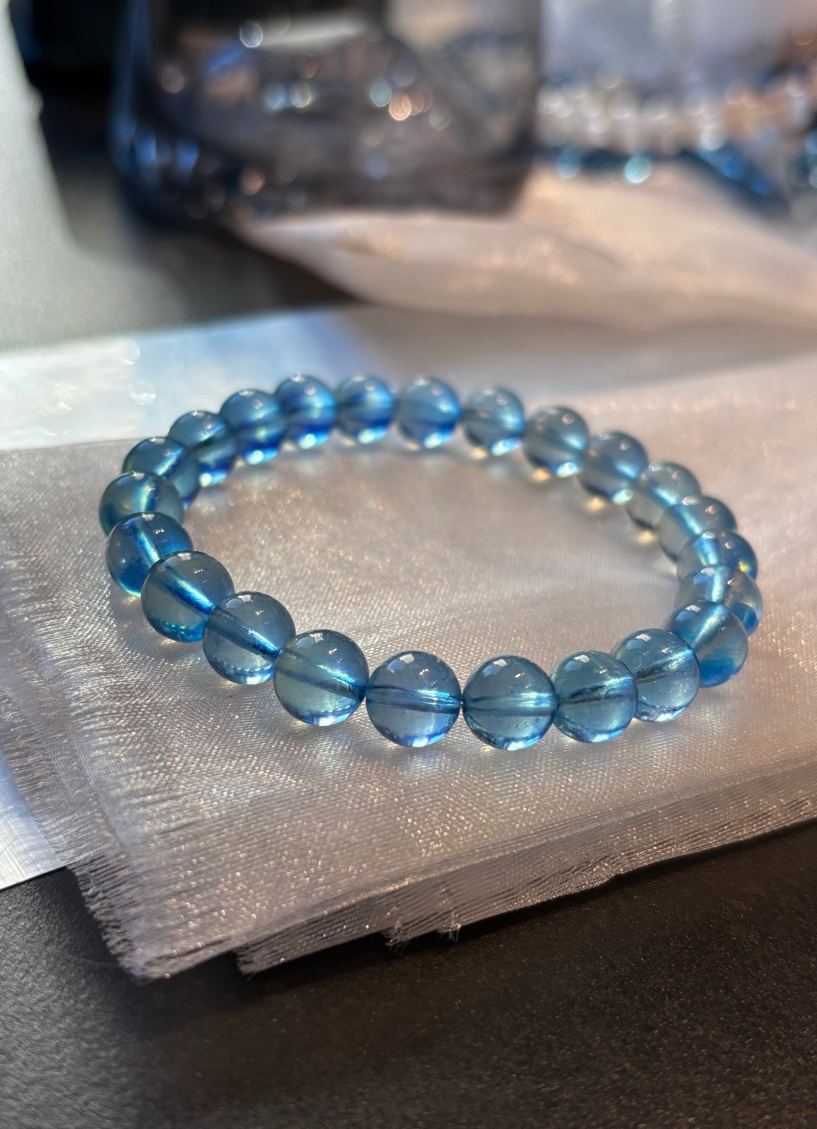 An Exquisite Aquamarine Bracelet: An Exquisite Aquamarine Bracelet,Size:0.3in,Weight:17.3g 海蓝宝手串
