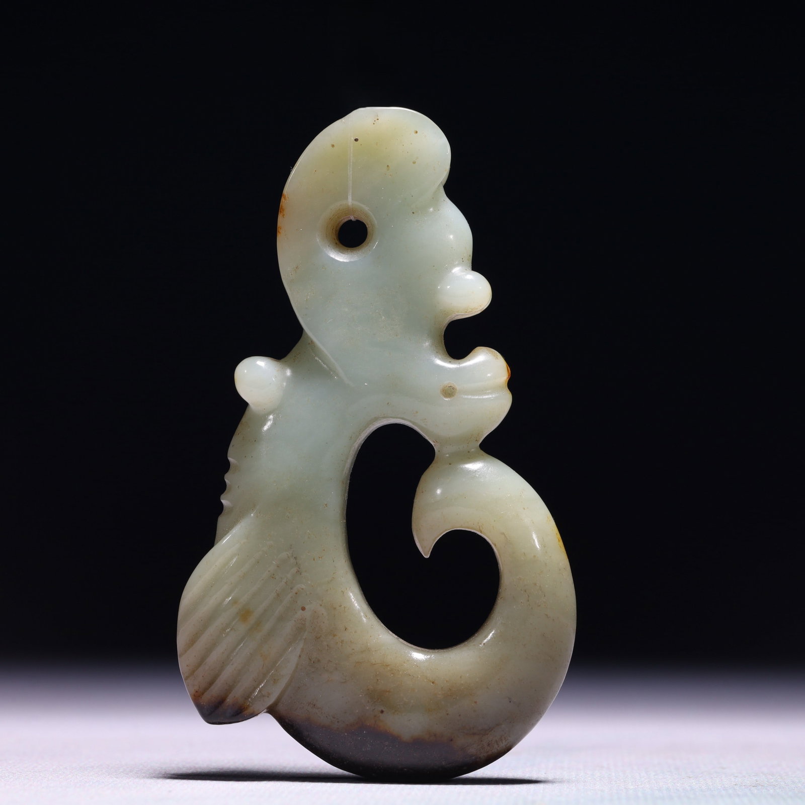 An Exquisite White Jade Cicada Pendant (1 of 6)