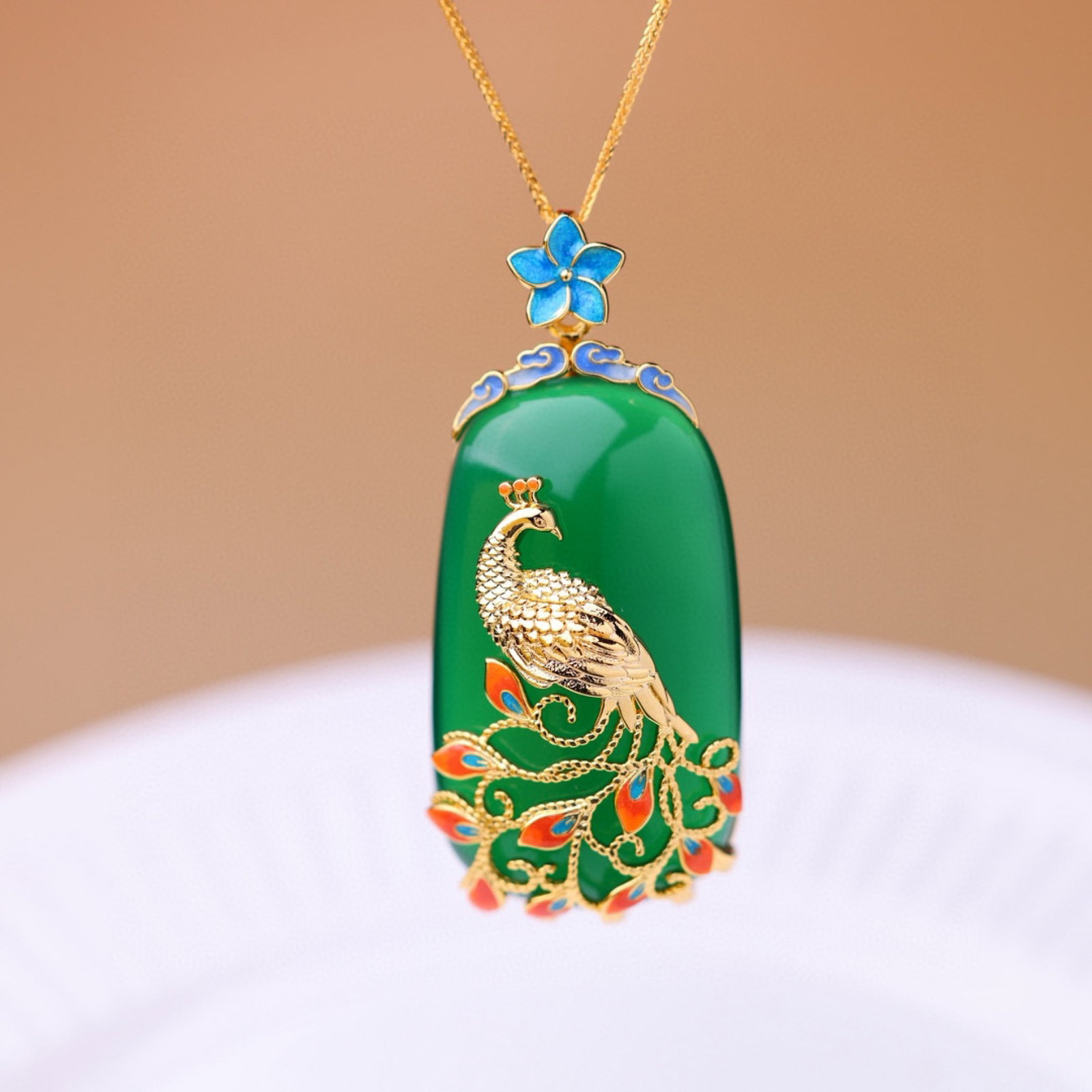 An Exquisite Peacock Pattern Pendant - 3