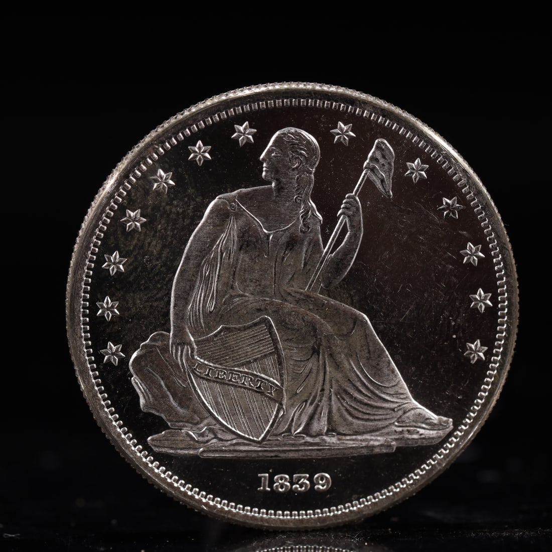 USA One Dollar 1859 Coin: American coin. IN GOD WE TRUST / LIBERTY / 1859 / UNITED STATES OF AMERICA / ONE DOL. Weight:26.9g.