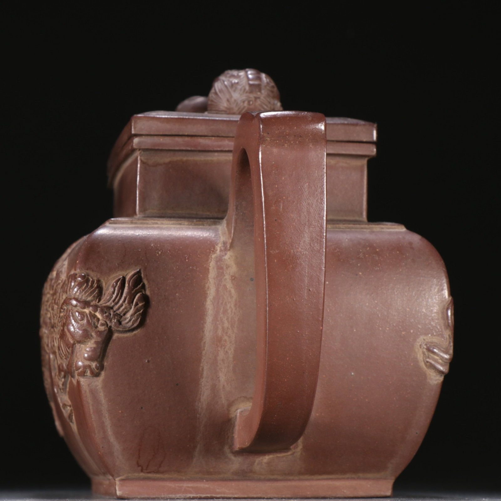 A Rare Purple Sands Lion Pattern Teapot - 4