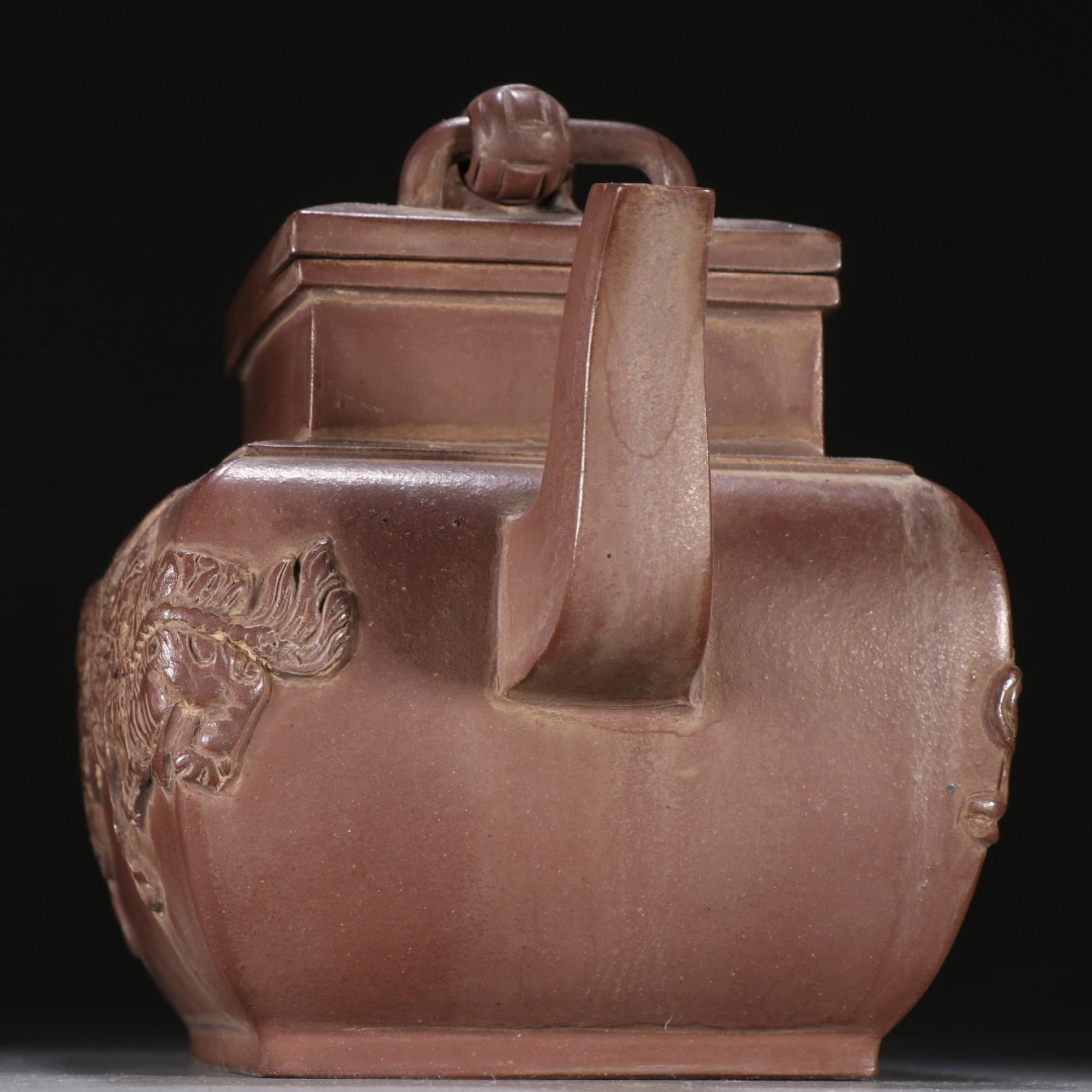 A Rare Purple Sands Lion Pattern Teapot - 6