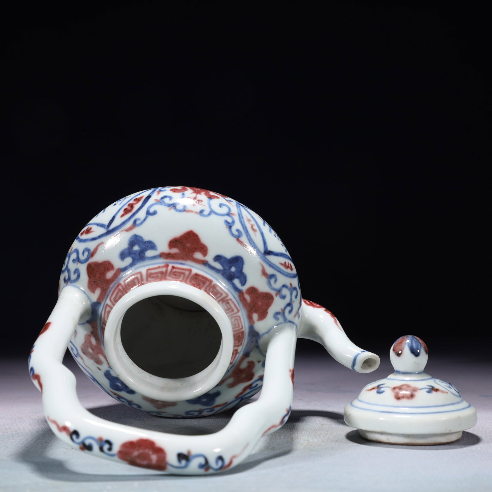 An Exquisite Doucai Lotus Pattern Loop-Handled Pot - 11