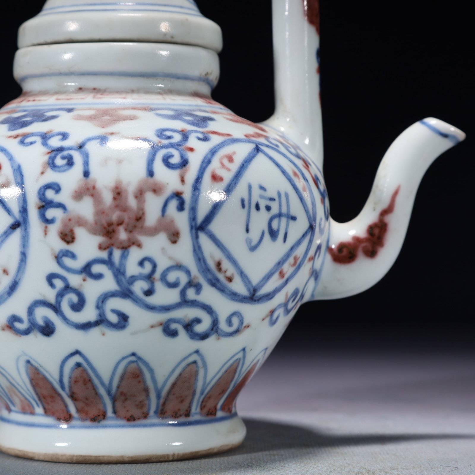 An Exquisite Doucai Lotus Pattern Loop-Handled Pot - 4