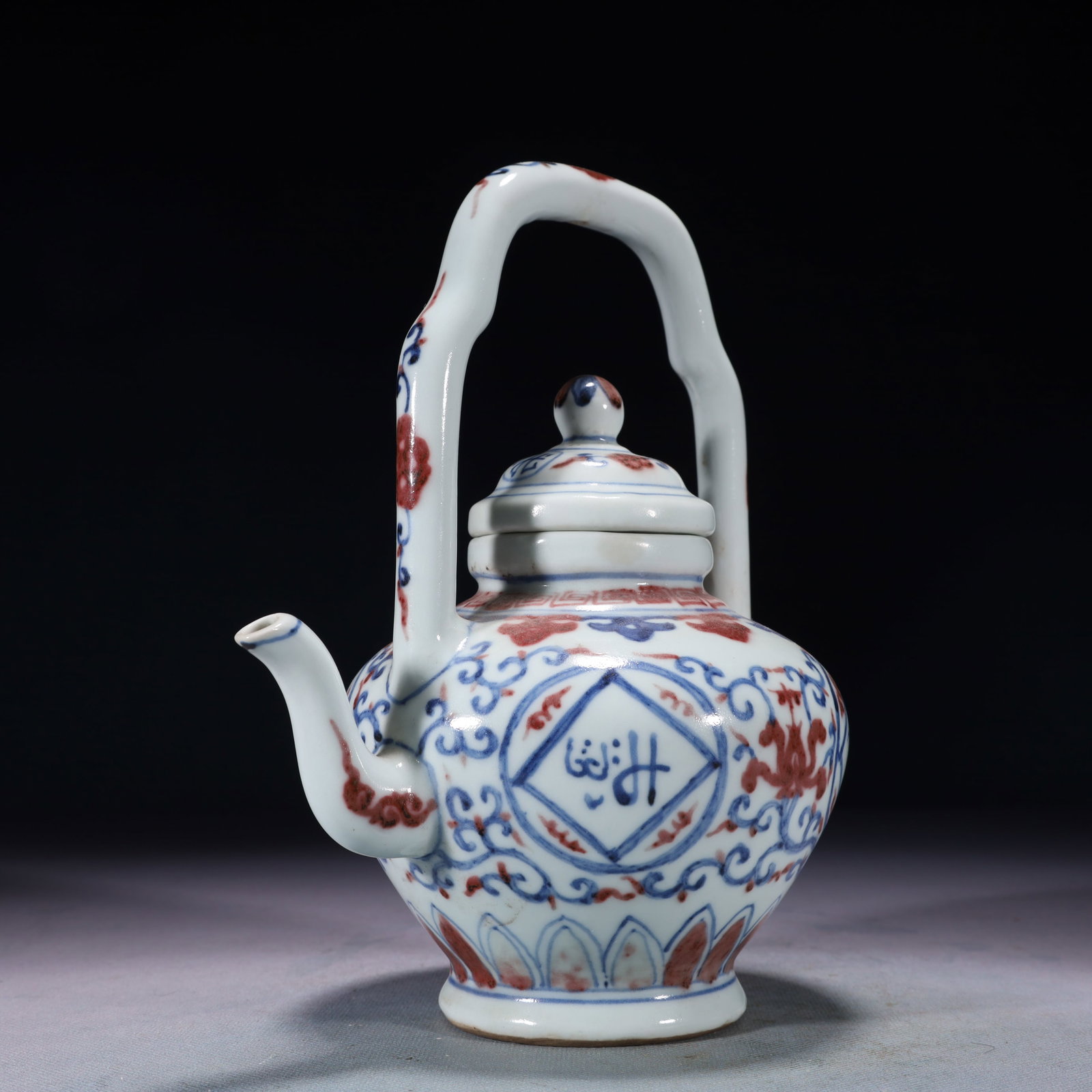 An Exquisite Doucai Lotus Pattern Loop-Handled Pot - 7