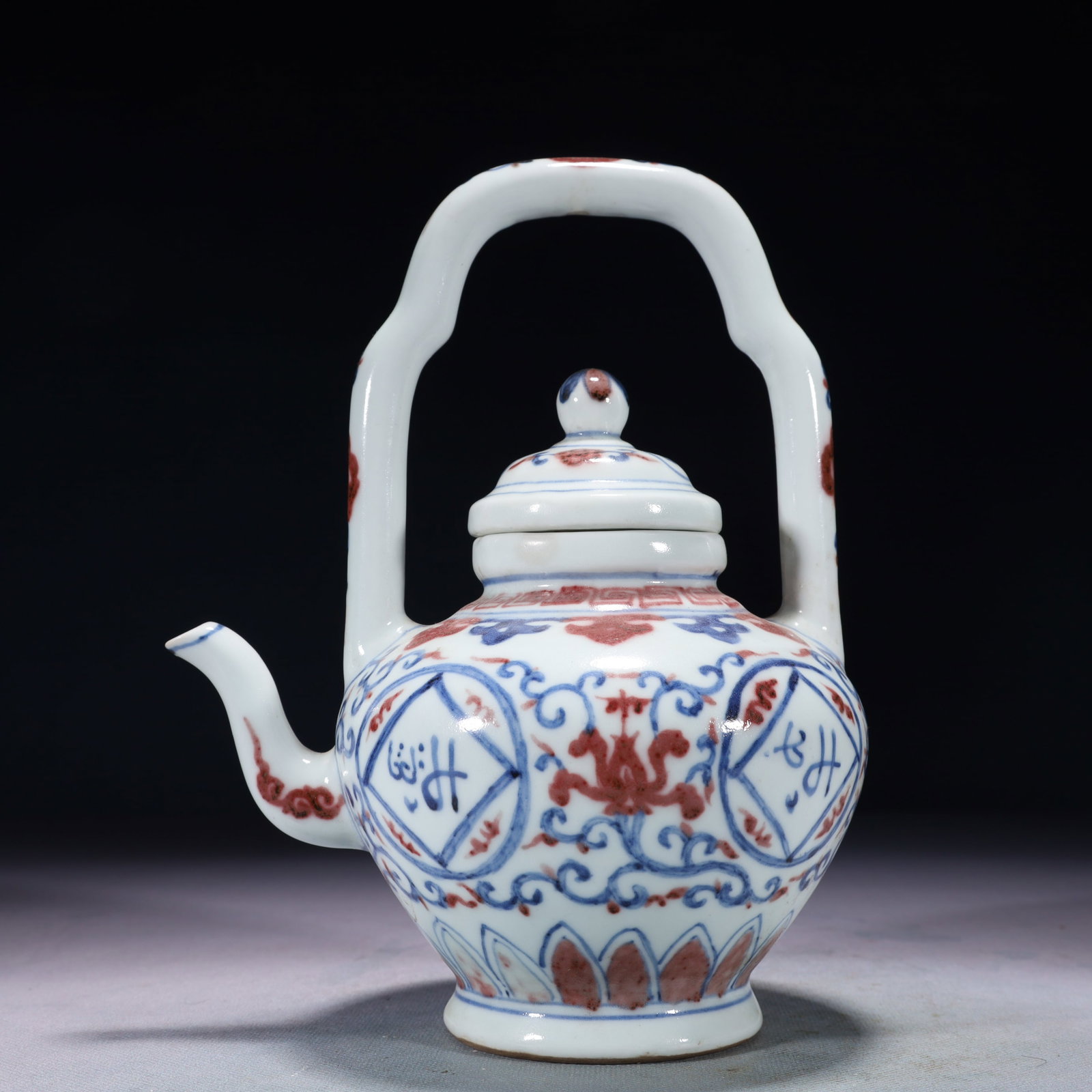 An Exquisite Doucai Lotus Pattern Loop-Handled Pot - 8