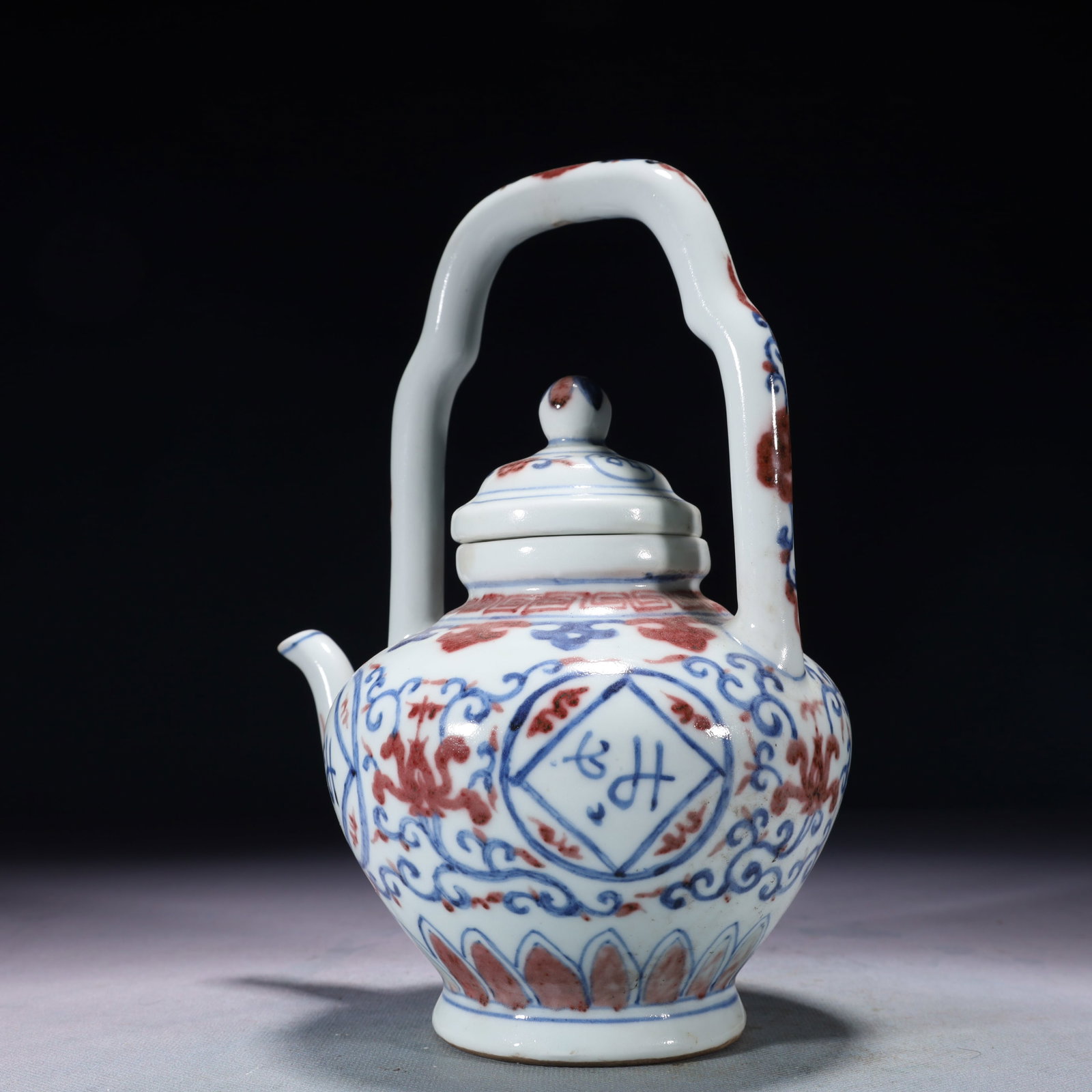 An Exquisite Doucai Lotus Pattern Loop-Handled Pot - 9