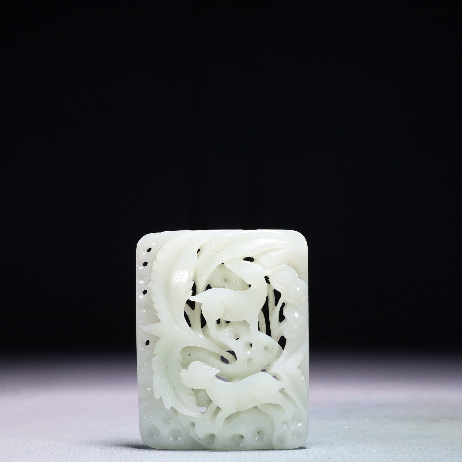 An Exquisite White Jade Sheep Pattern Pendant: An Exquisite White Jade Sheep Pattern Pendant,Qing Dynasty,China,Size:3inx2.2in,Weight:87.5g 白玉羊纹佩,中国清代