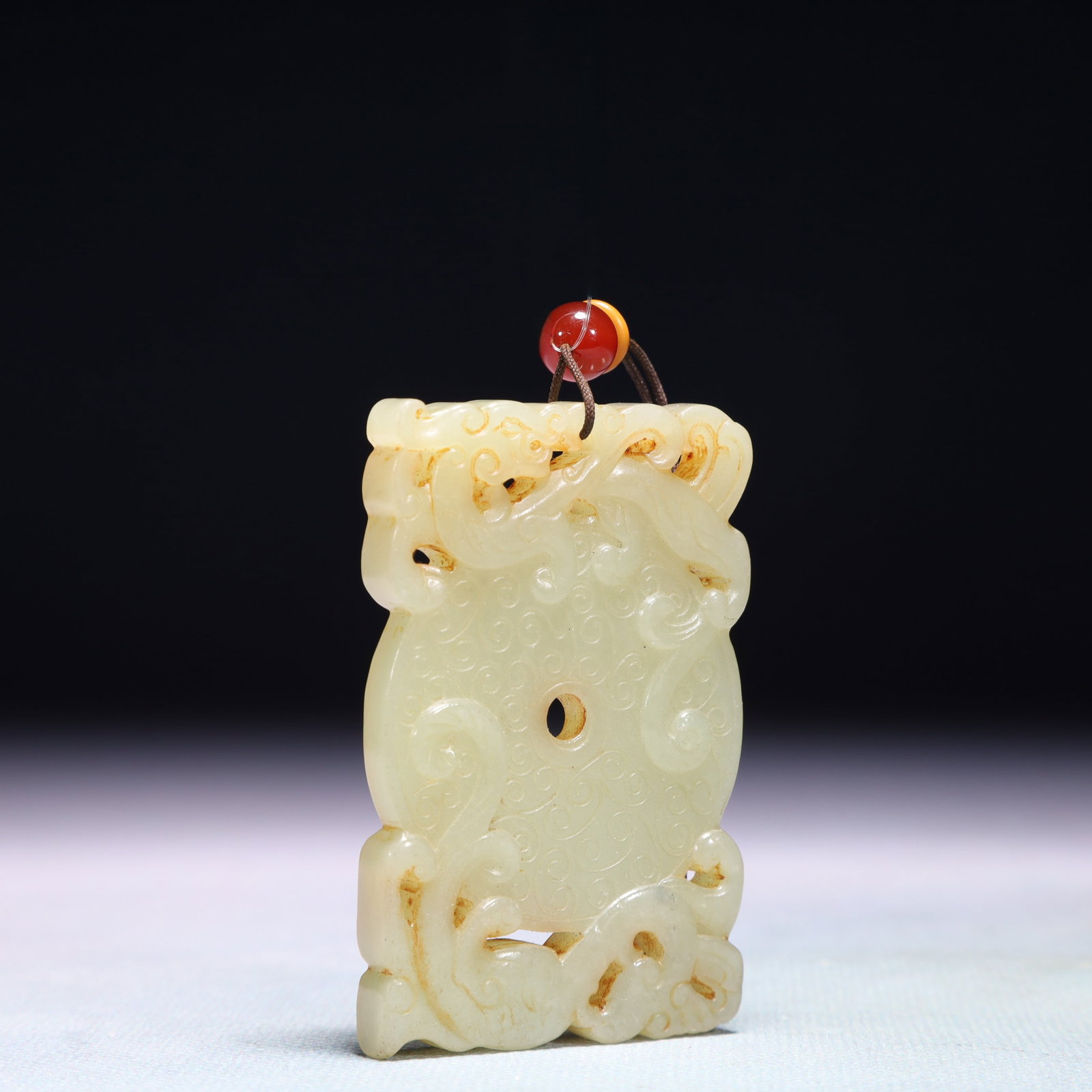 An Exquisite White Jade Chi-Dragon Pattern Pendant - 3