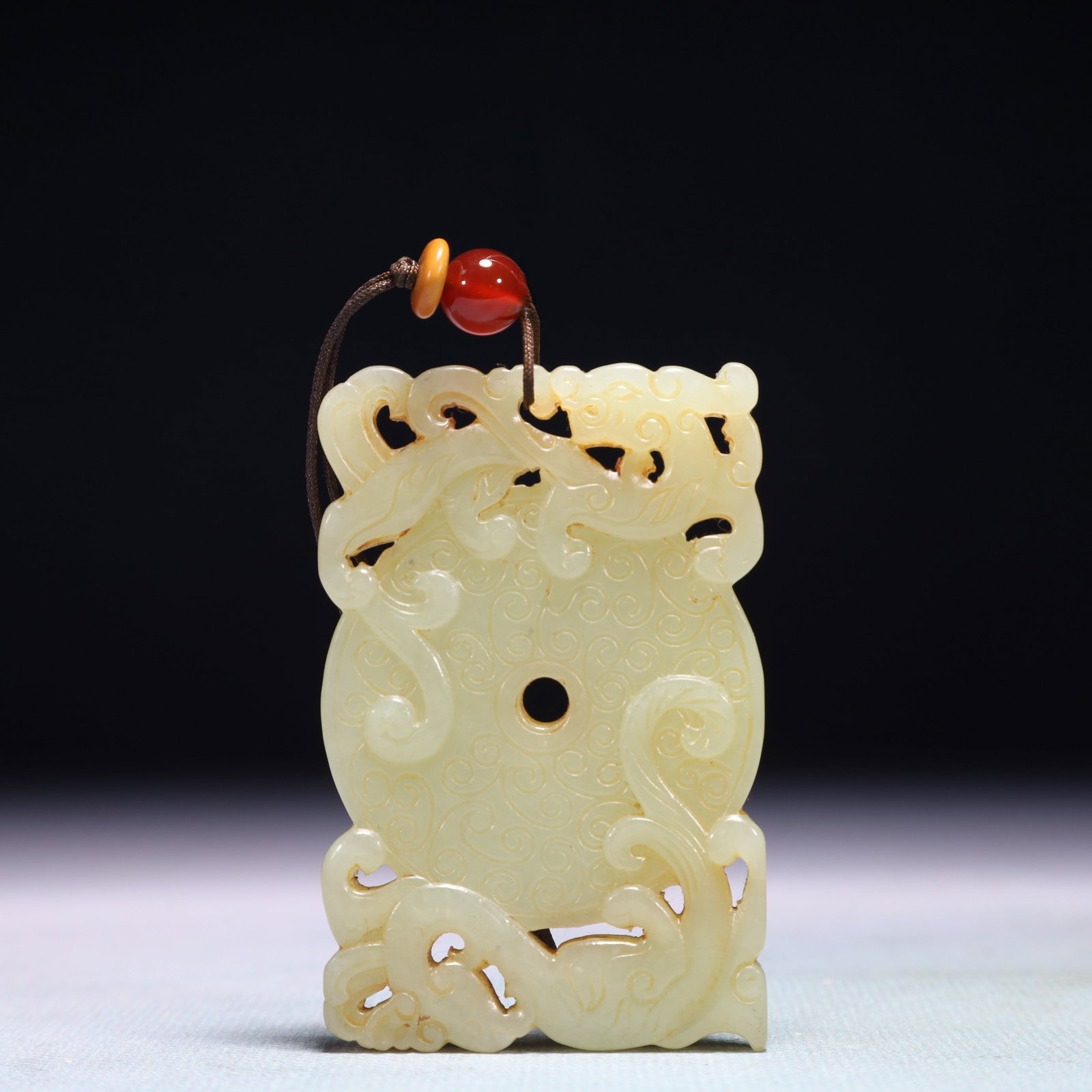 An Exquisite White Jade Chi-Dragon Pattern Pendant - 4