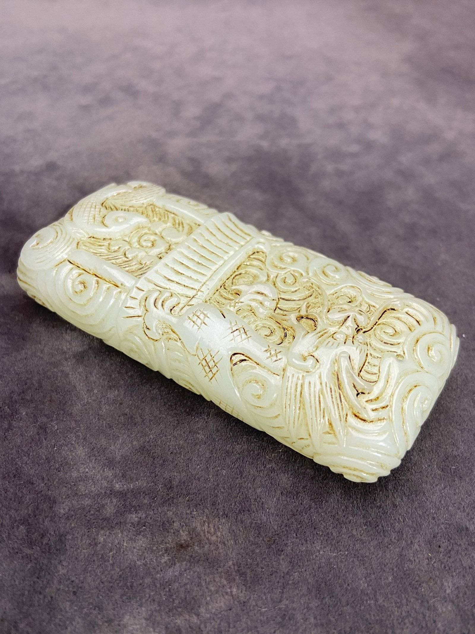 An Exquisite White Jade Fish Dragon Pattern Pendant - 7