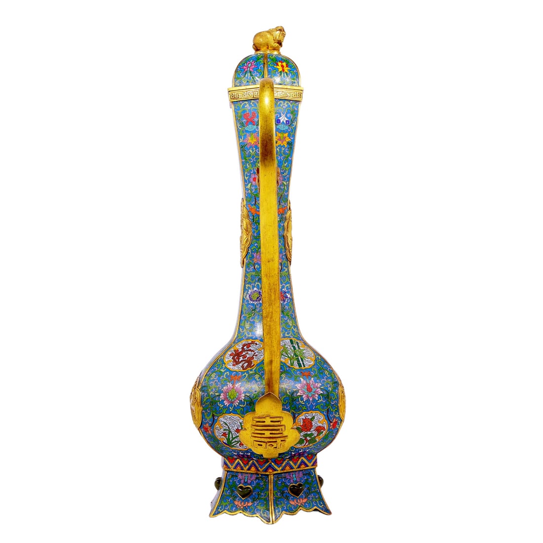 An exquisite cloisonn?? floral deer pattern ewer - 9