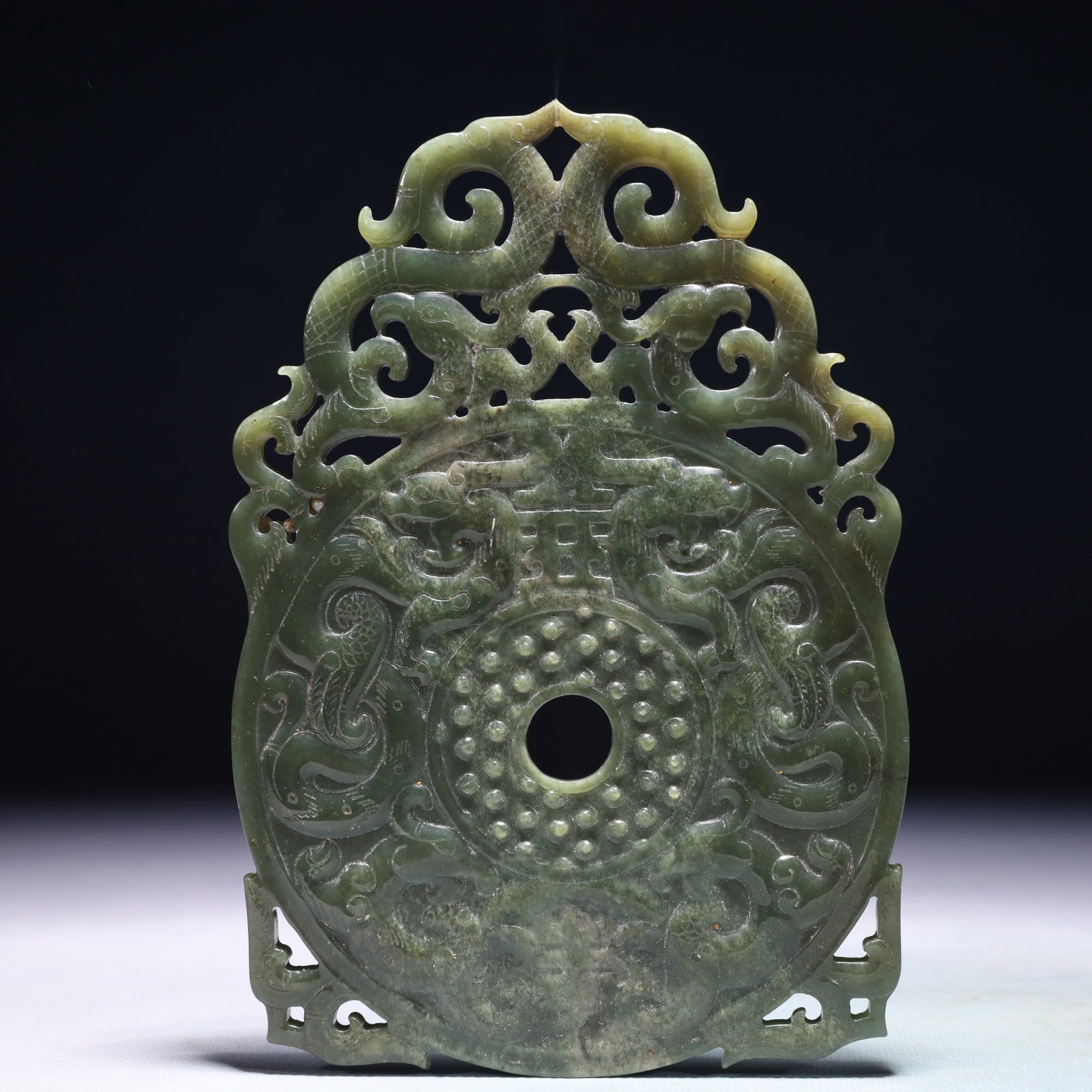 An Exquisite Jasper Dragon Pattern Pendant - 6