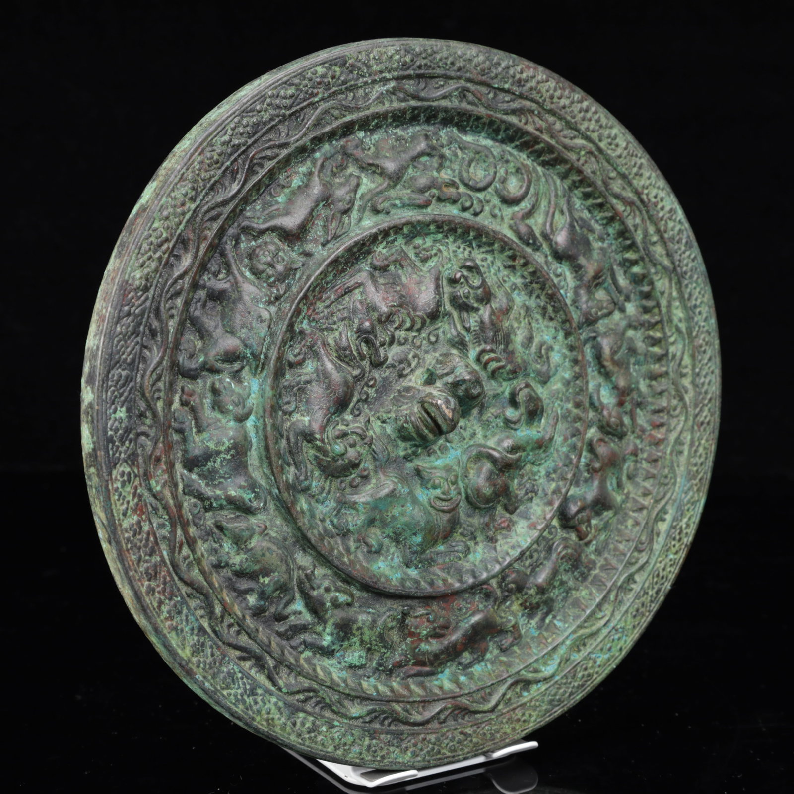 An Archaic Bronze Animal Pattern Round Mirror - 8