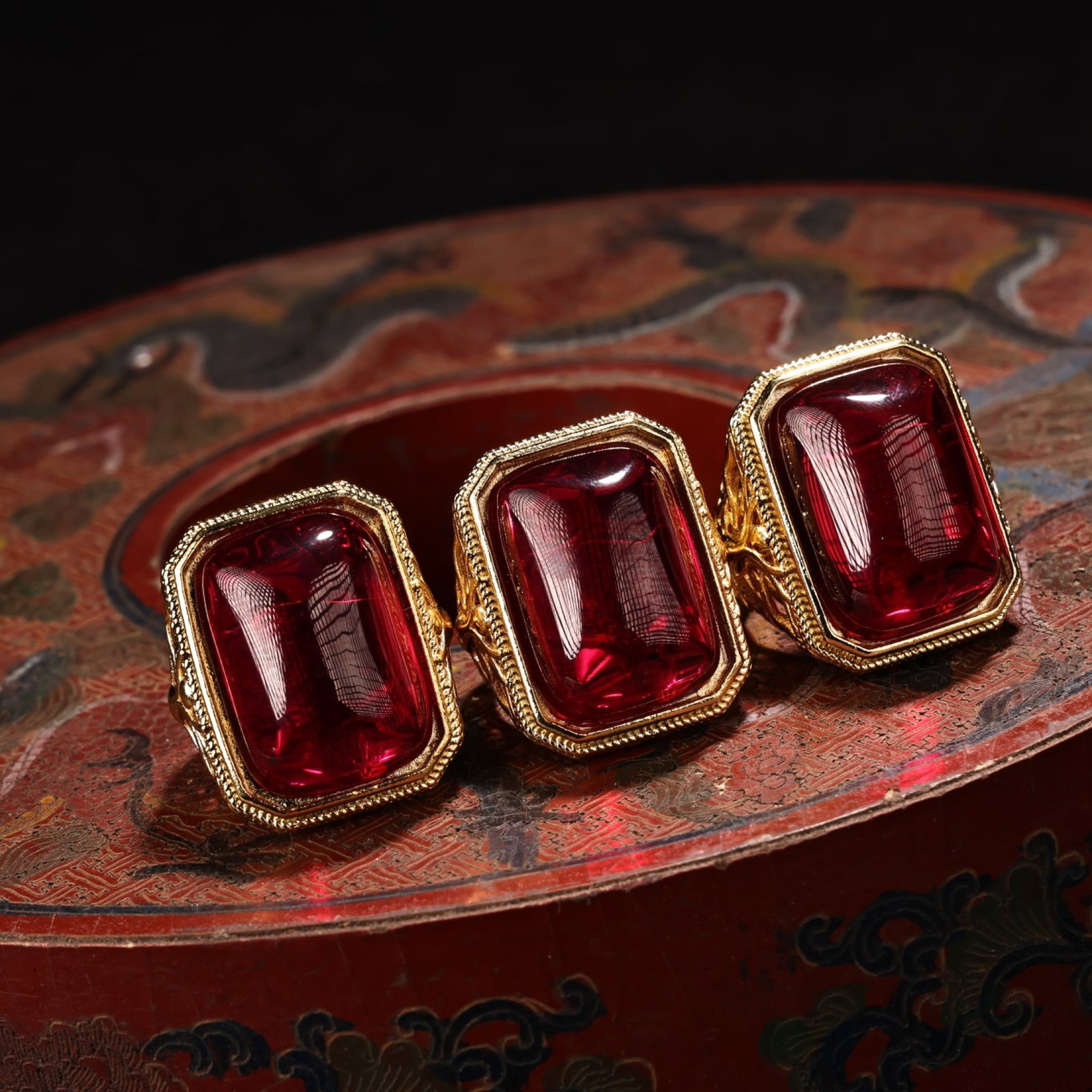 A Set of Fine Ruby Rings - 5