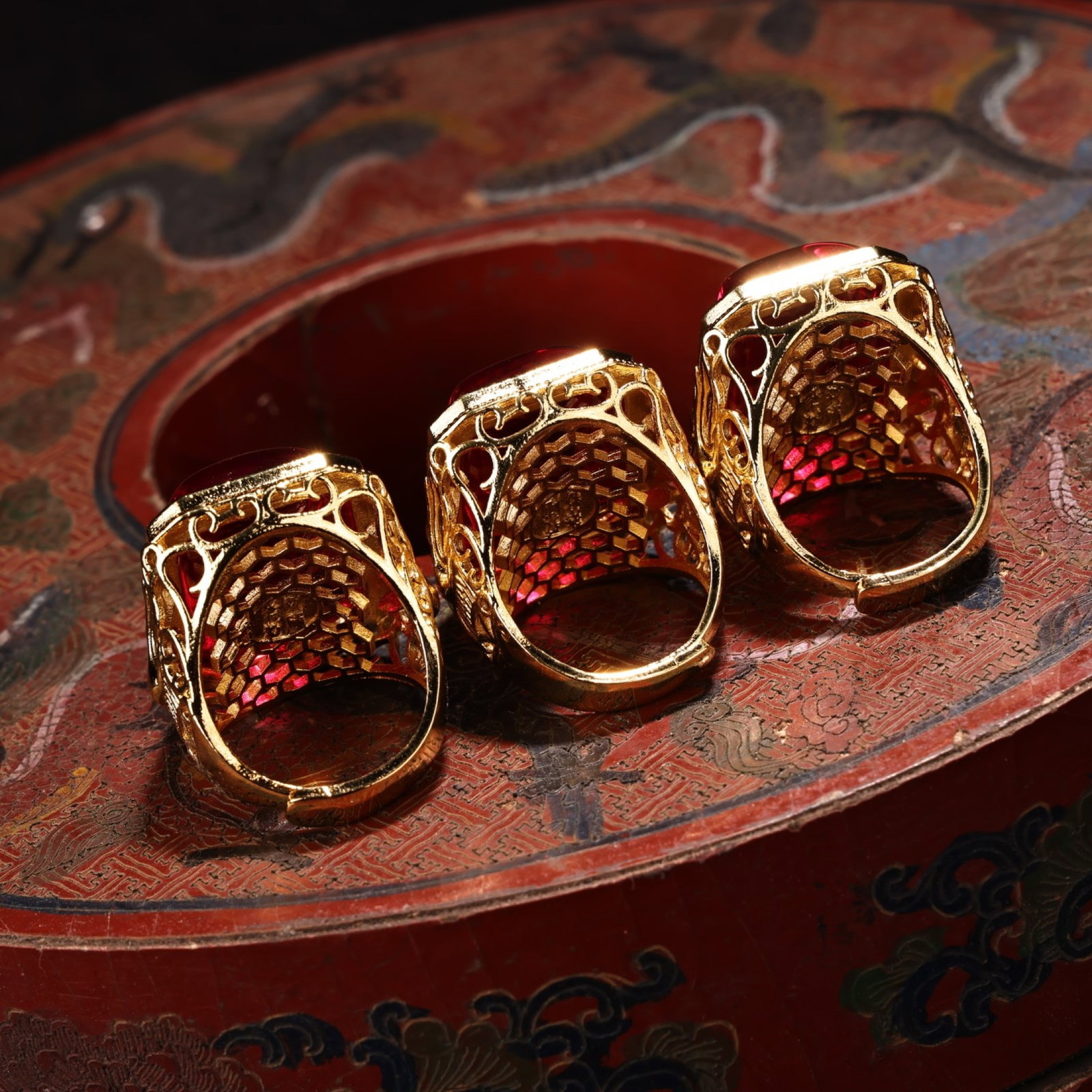 A Set of Fine Ruby Rings - 6