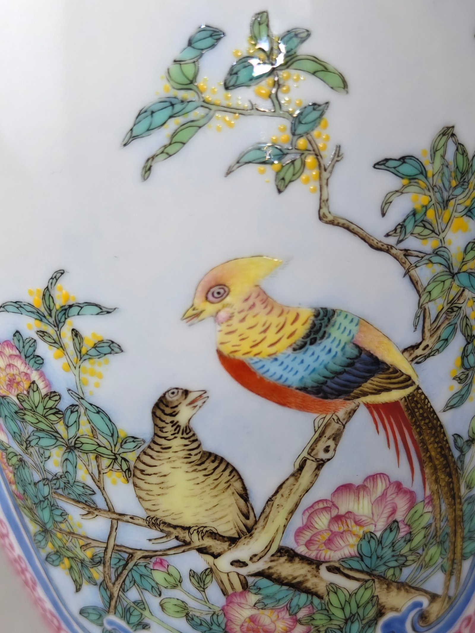 An Exquisite Enamel Ruby Red-Glazed Flower and Bird Pattern Vase - 6