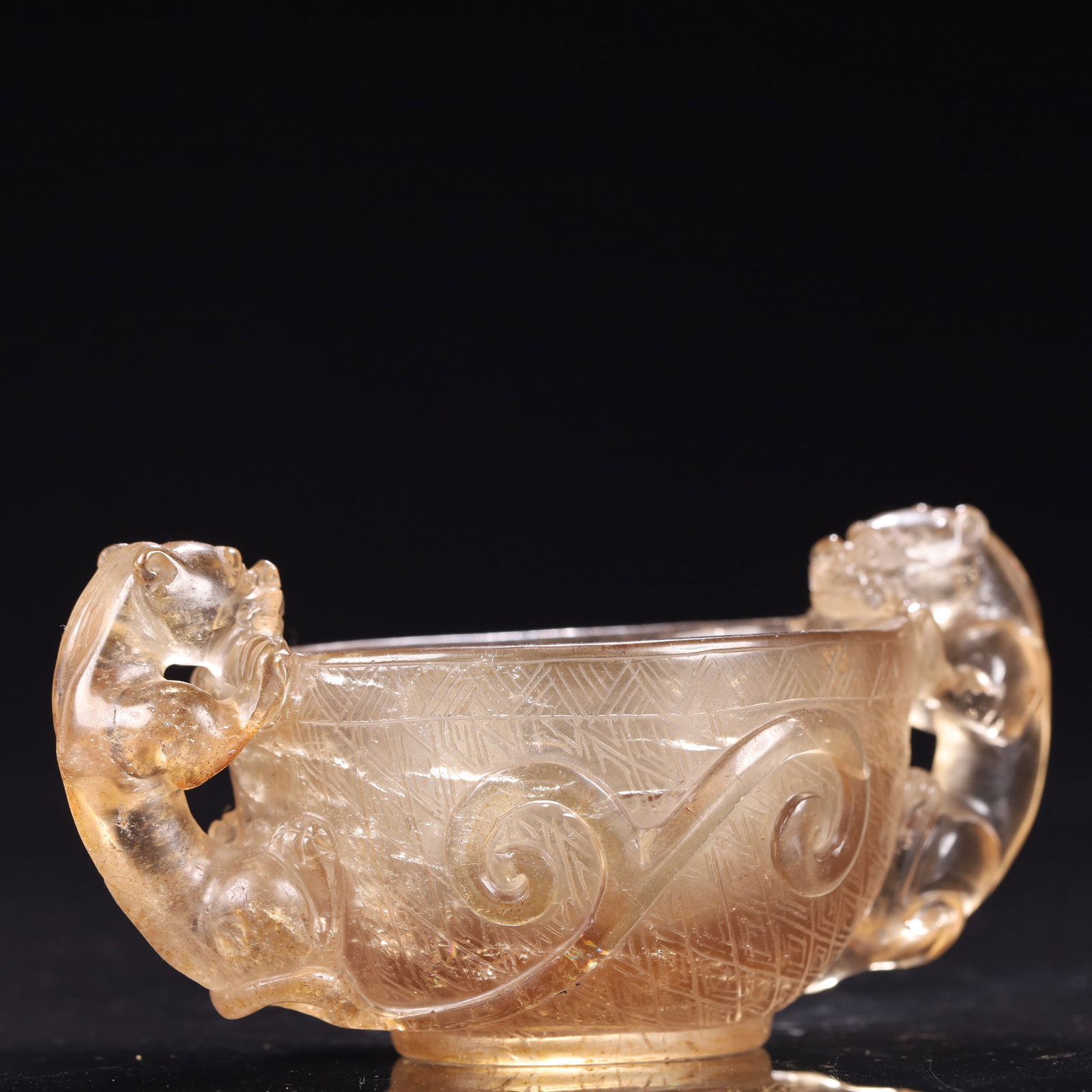 An Exquisite Crystal Chi-Dragon-Ears Cup - 4