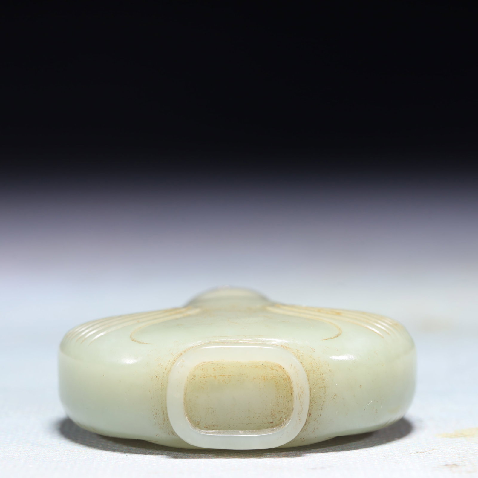 An Exquisite White Jade Crane-Ears Snuff Bottle - 6