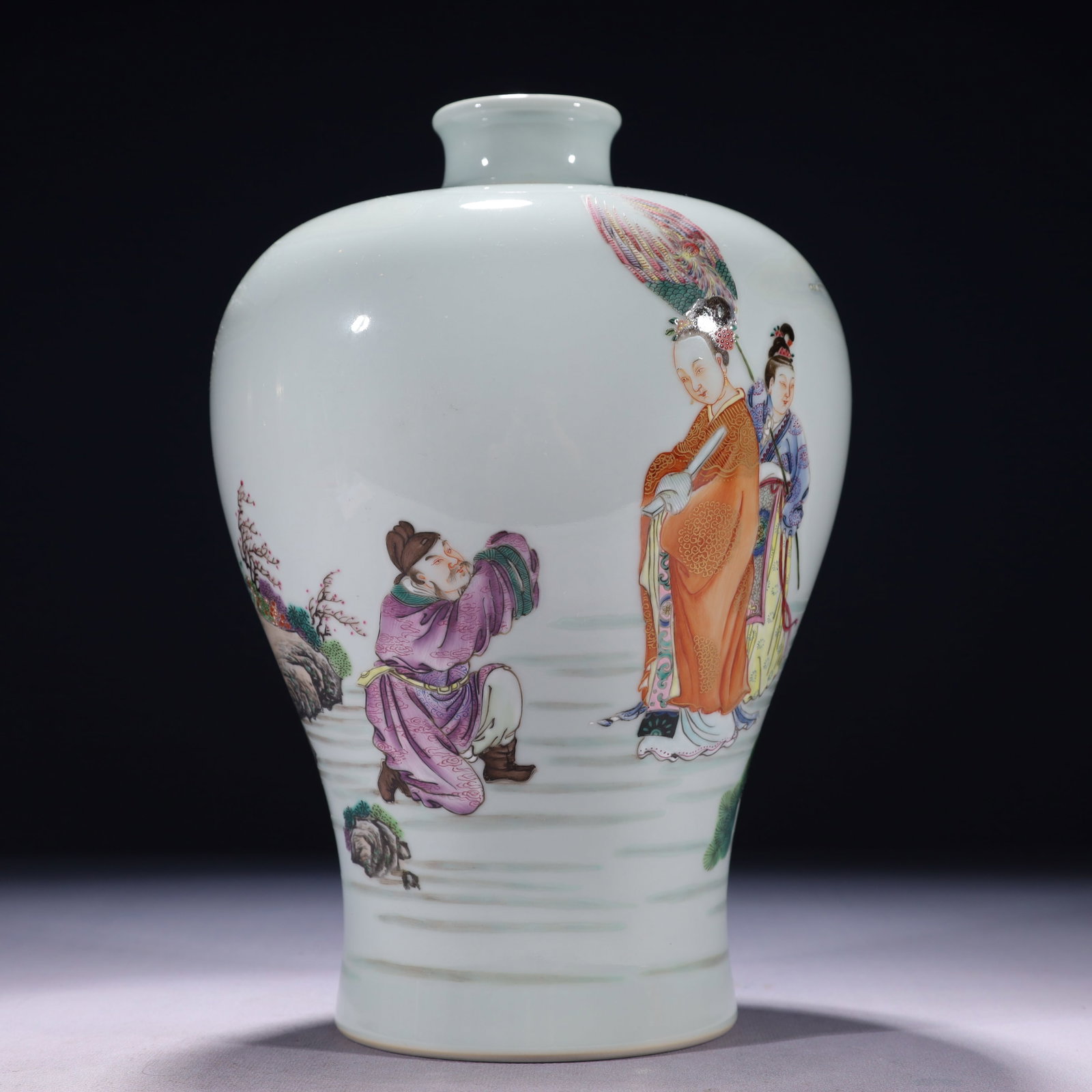 An Exquisite Enamel Landscape and Figure Pattern Vase (1 of 9)
