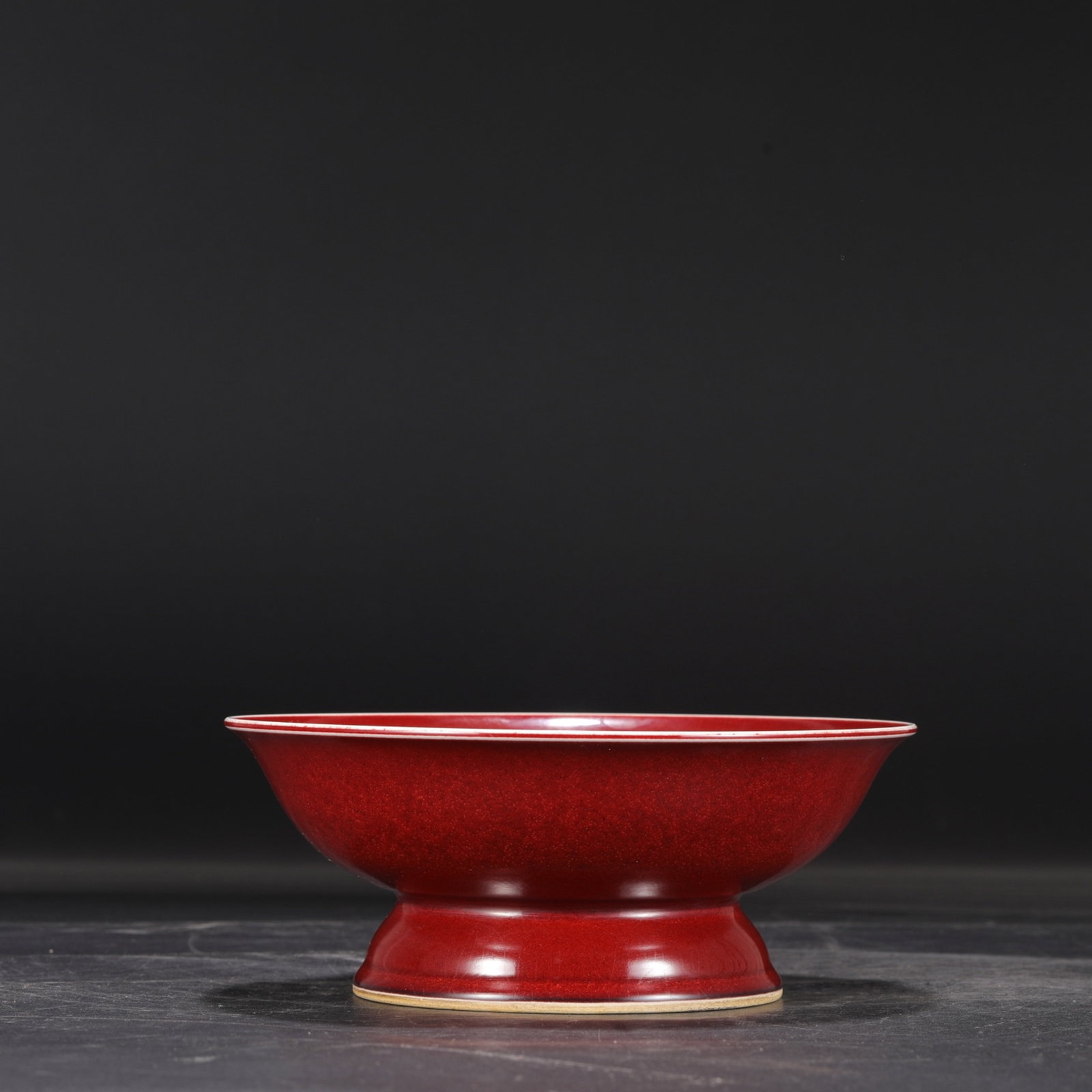 An Exquisite Ruby red-Glazed Stem Plate - 6