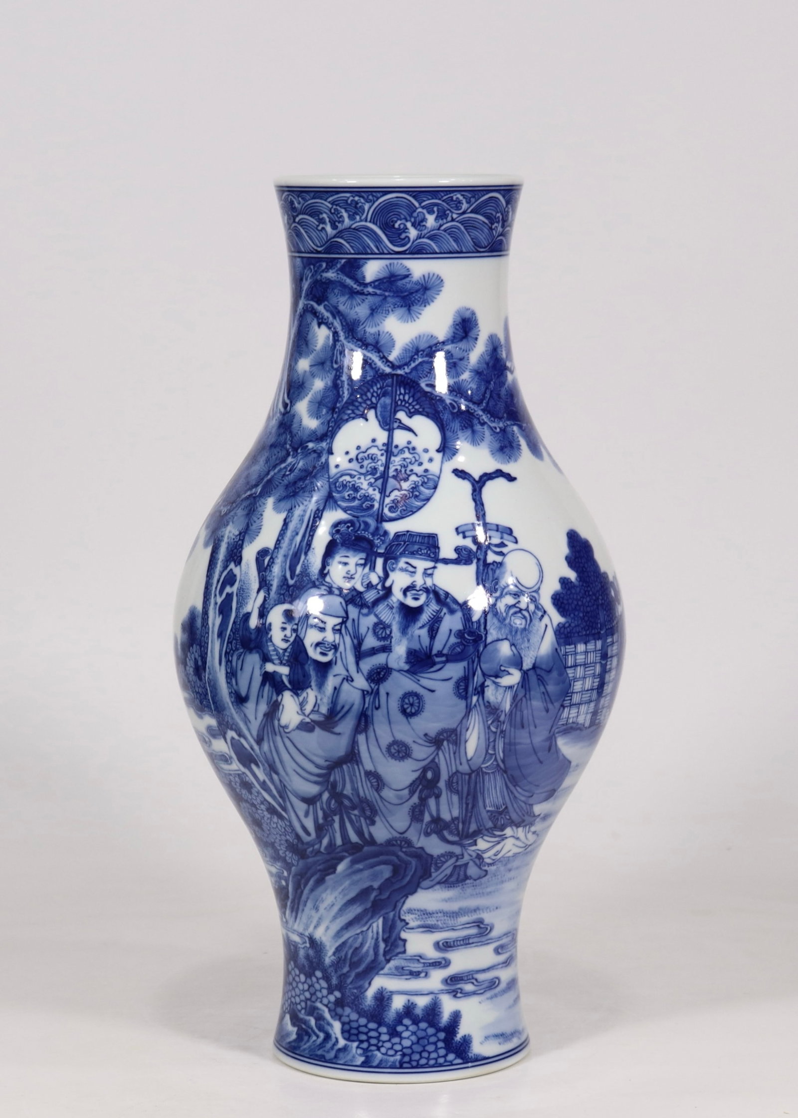 A Huge Blue and White Character and Story Pattern Vase (1 of 9)
