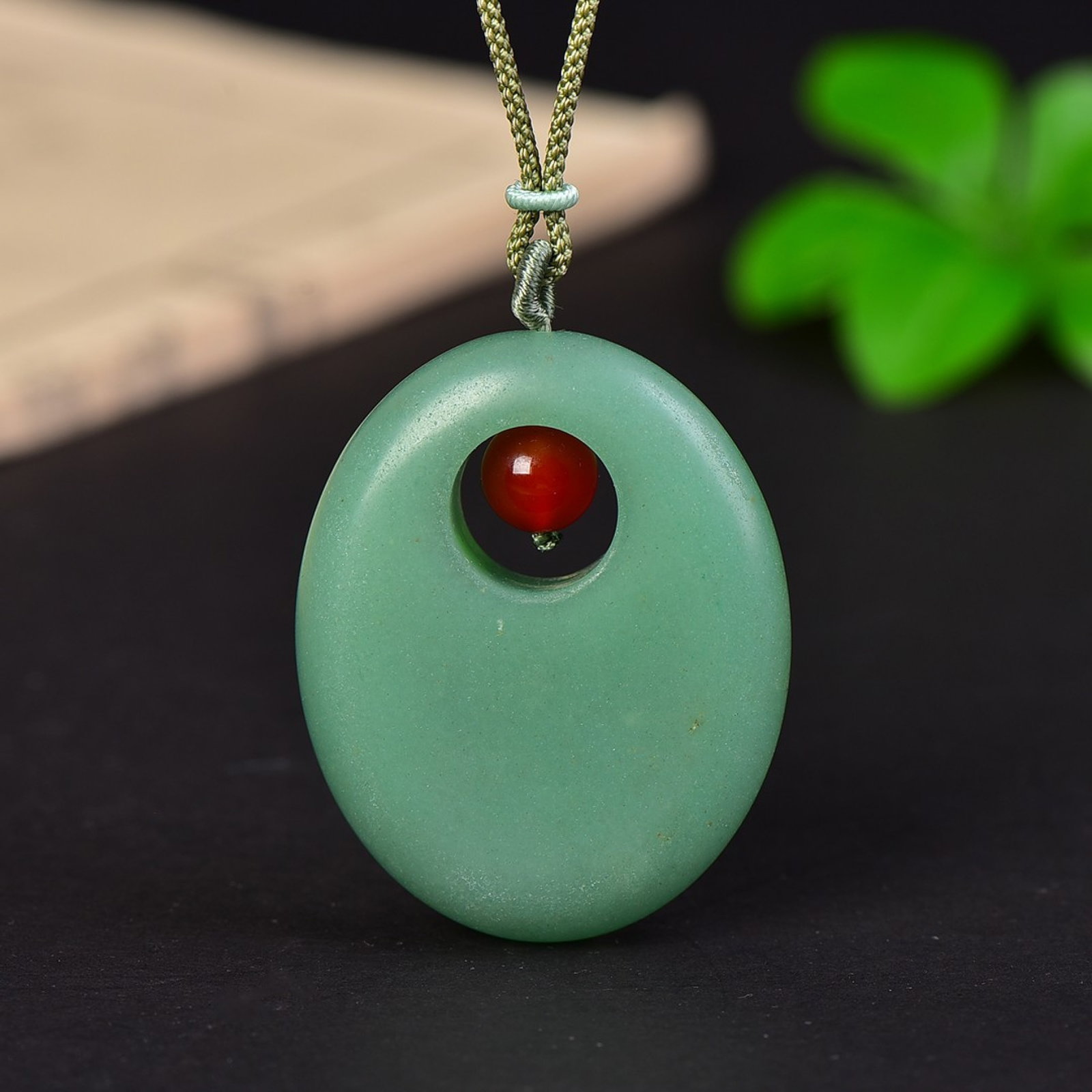 An Exquisite Jasper Pendant: An Exquisite Jasper Pendant,Size:1.7inx2in 碧玉挂件