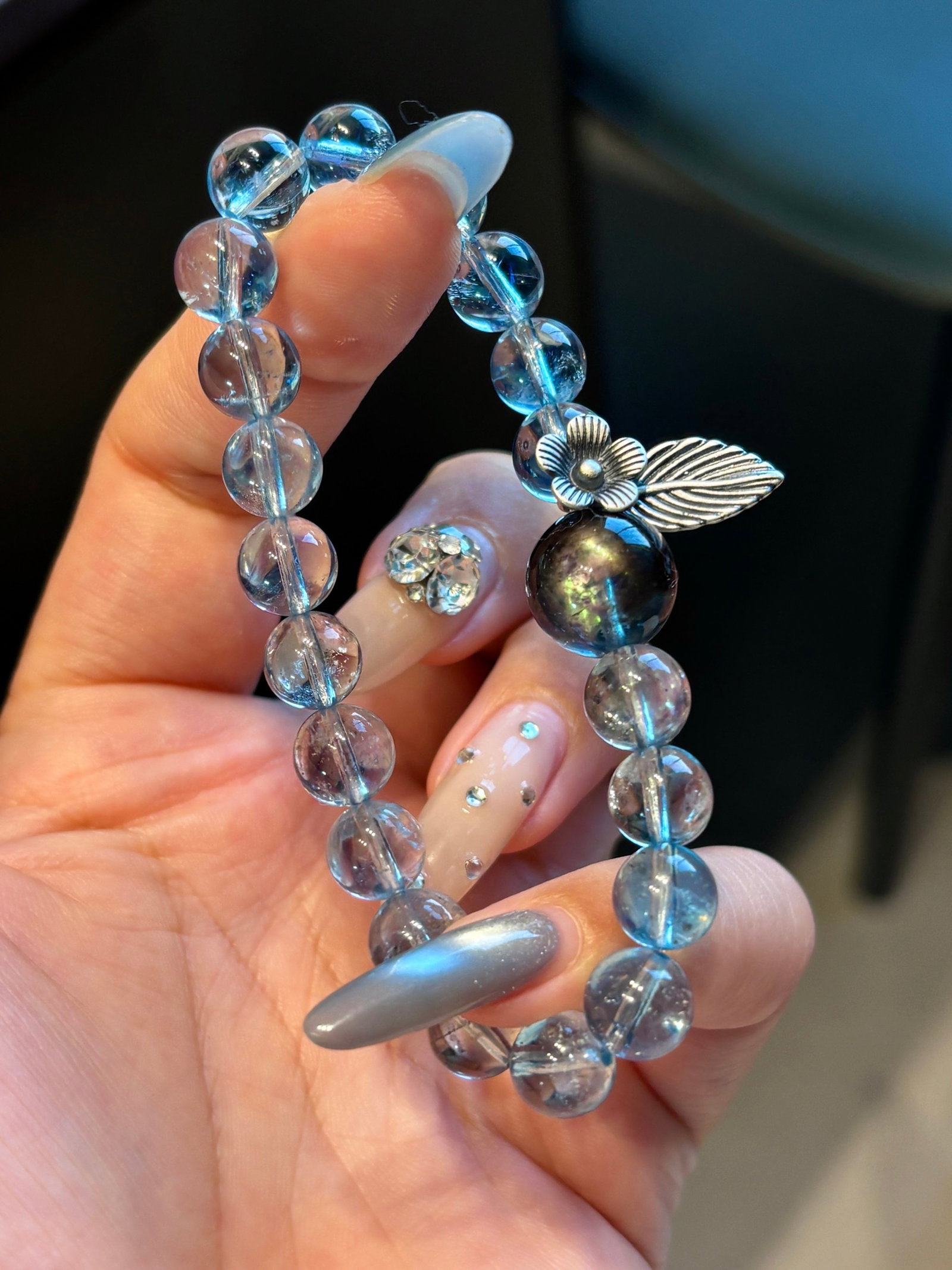 An Exquisite Aquamarine Bracelet: An Exquisite Aquamarine Bracelet,Size:0.3in,Weight:22.7g 海蓝宝手串