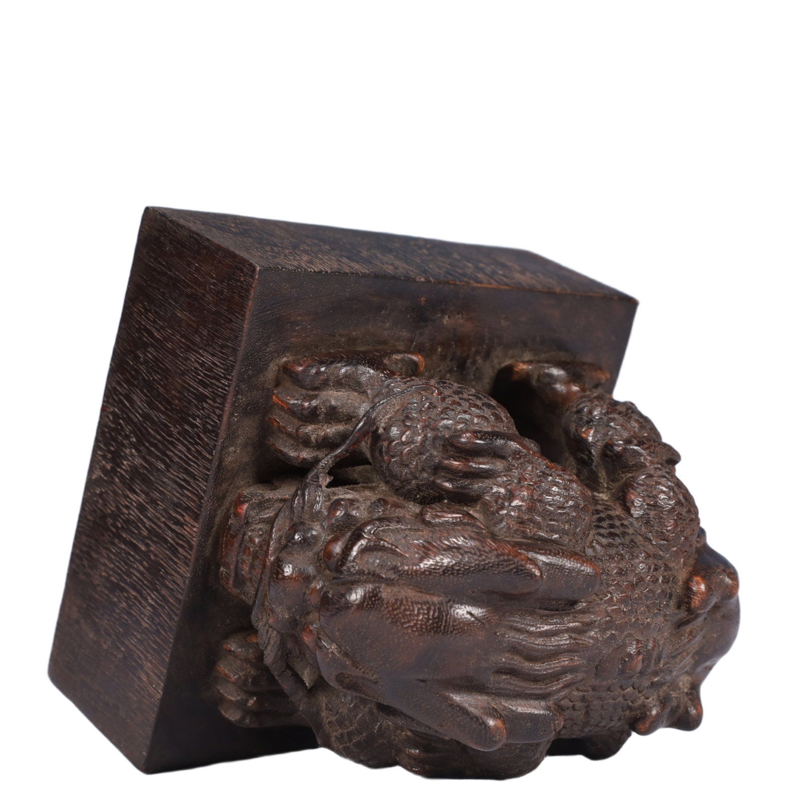 An Exquisite Redwood Auspicious Beast Pattern Seal - 7