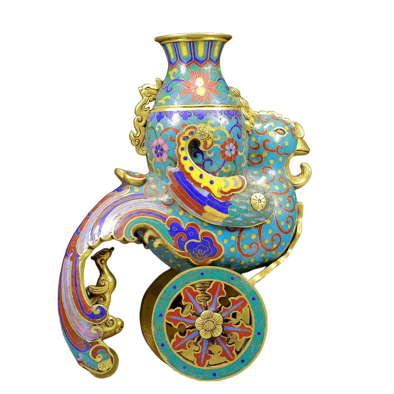 An Exquisite Cloisonne Phoenix Pattern Vase - 7