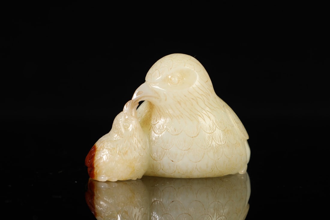 An Exquisite White Jade Bird Hand Piece - 6