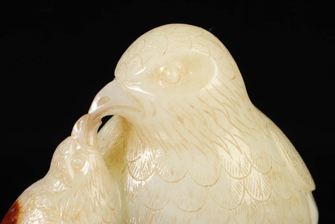 An Exquisite White Jade Bird Hand Piece - 8