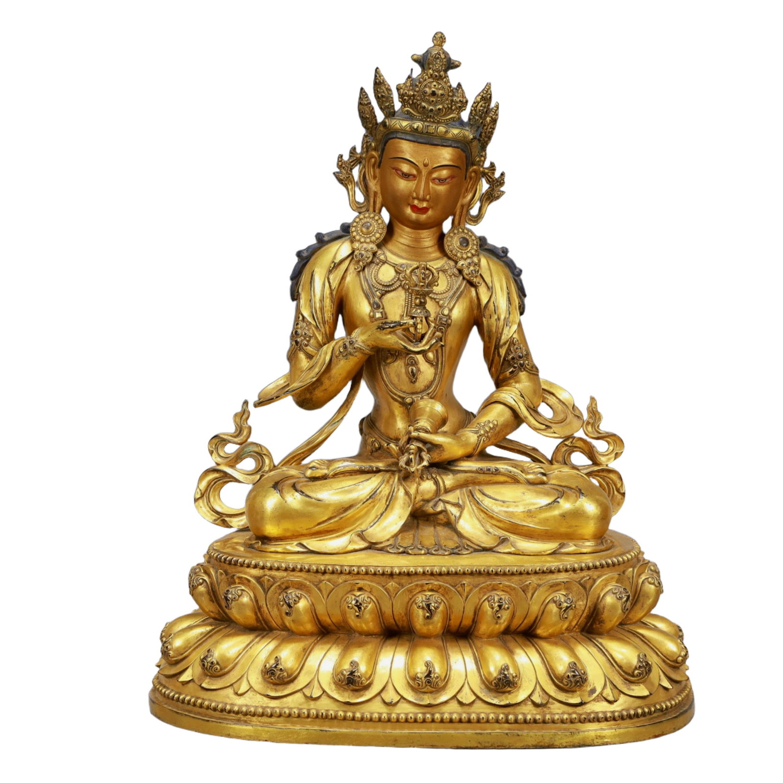 A Solemn Gilt Bronze Statue of Vajrasattva (1 of 9)