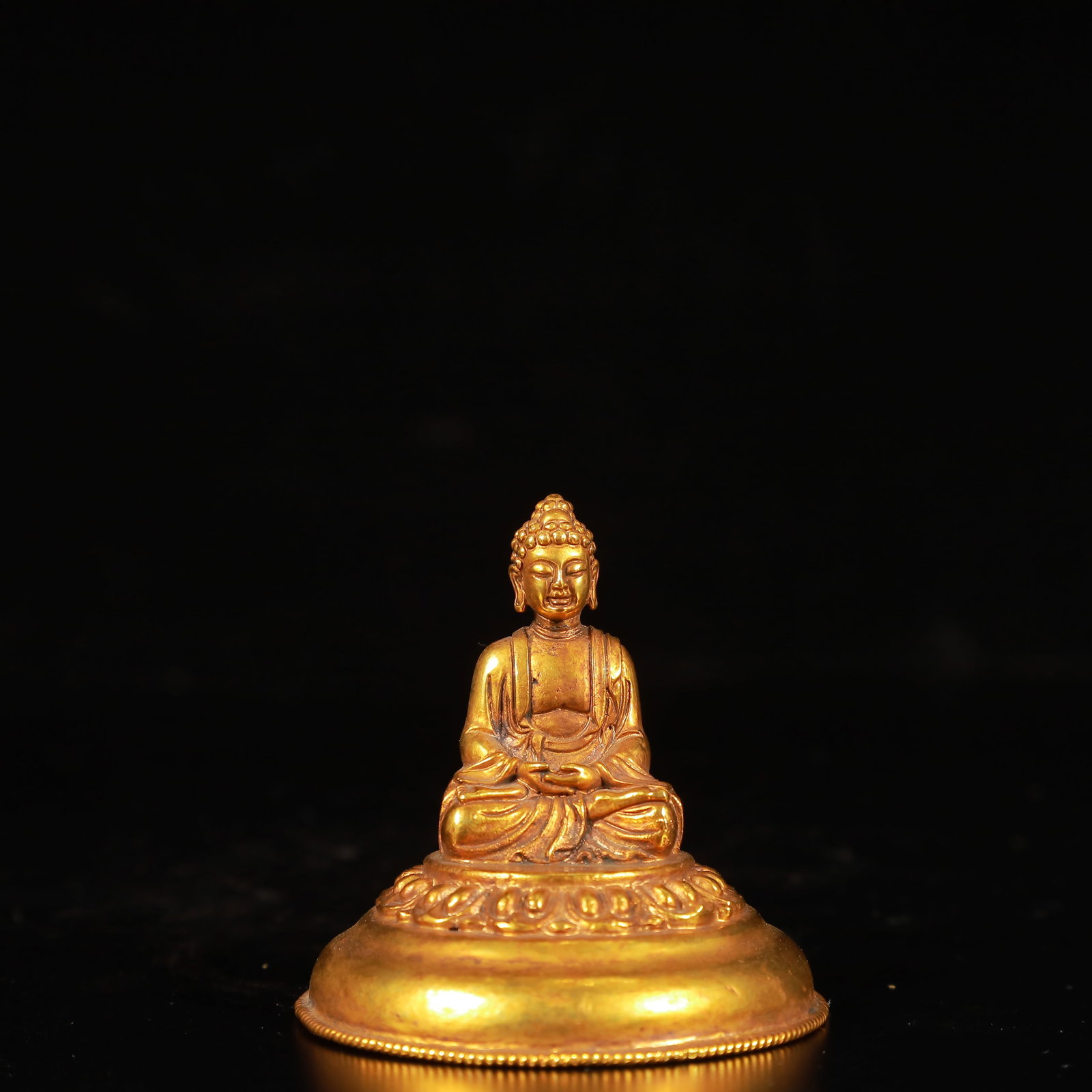 A Rare Gilt Bronze Buddha Statue Pattern Bottle - 8