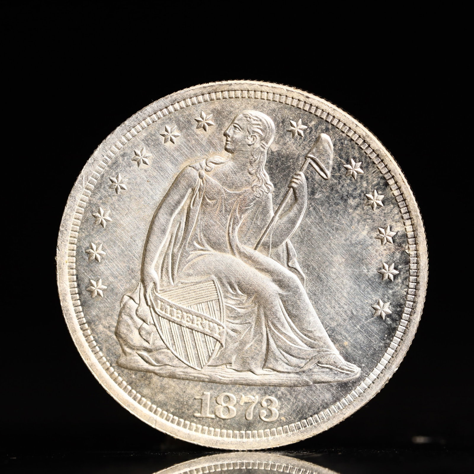 USA One Dollar 1873 Coin: American coin. IN GOD WE TRUST / LIBERTY / 1873 / UNITED STATES OF AMERICA / ONE DOL. Weight:26.9g.