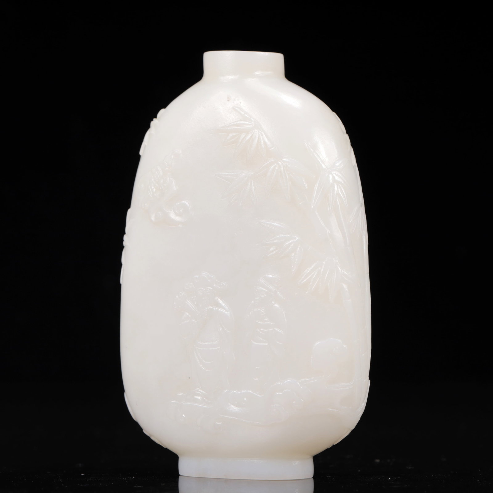 An Exquisite White Jade Figure Pattern Snuff Bottle - 7