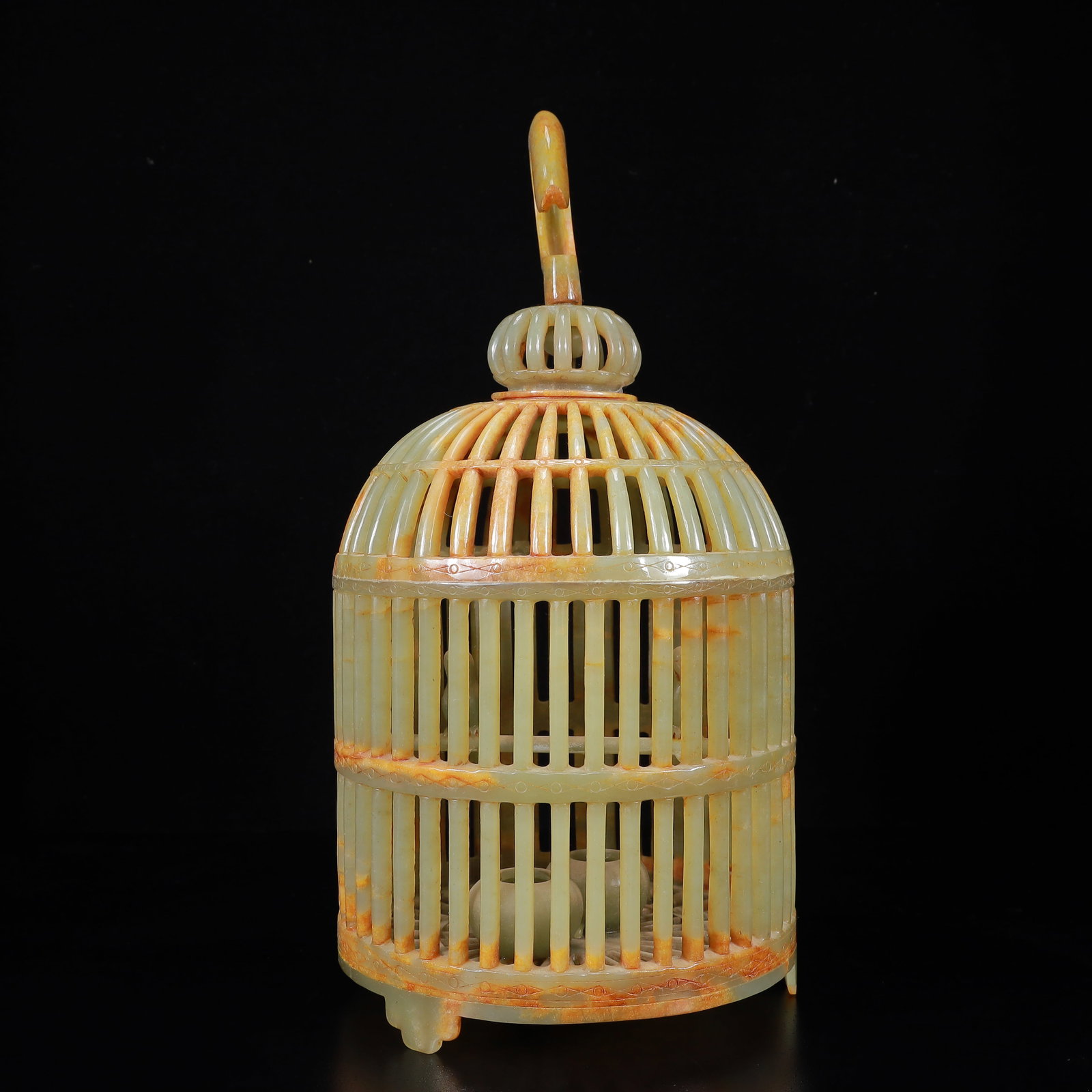 An Exquisite White Jade Birdcage - 7
