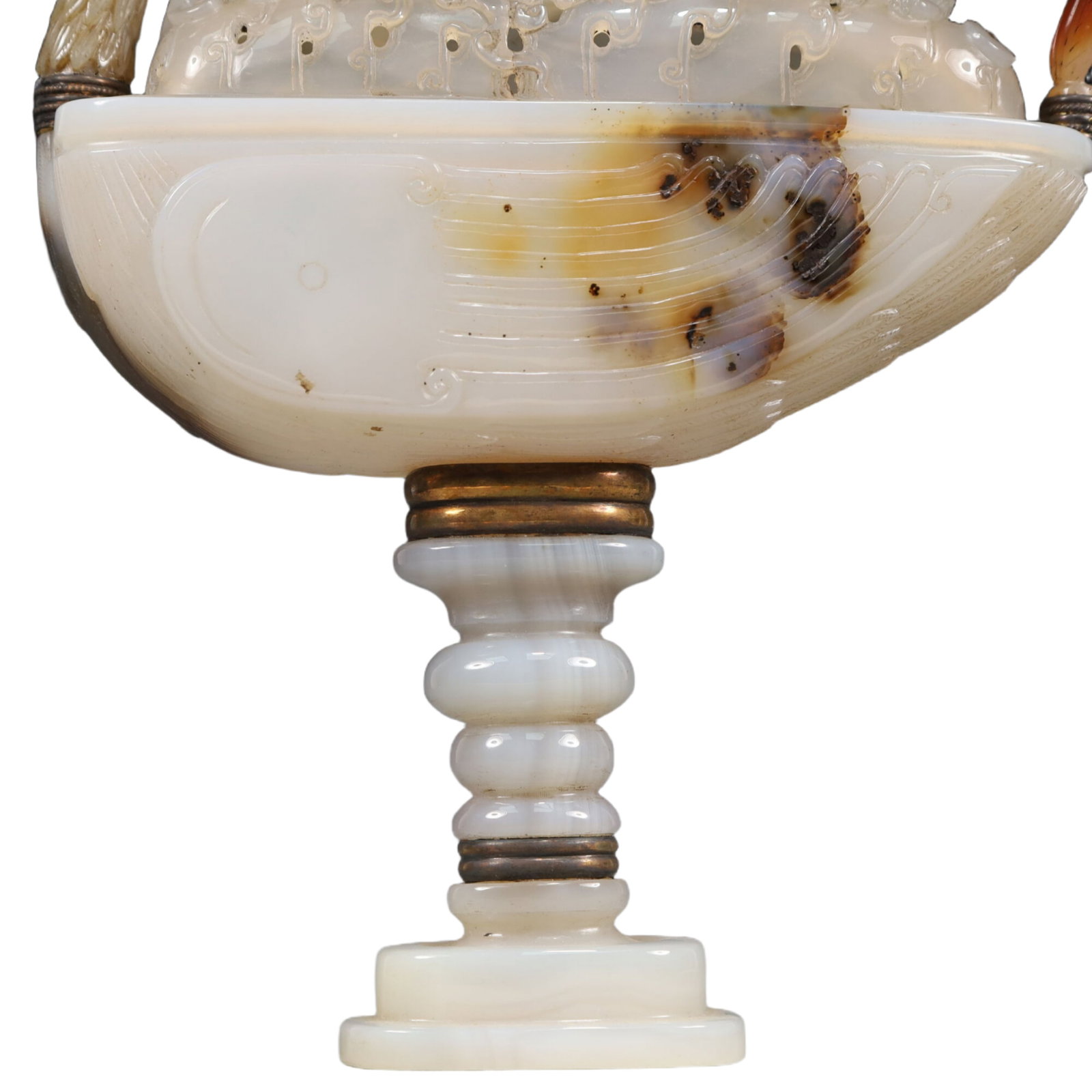 An Exquisite Agate Crane-Shaped Censer - 3