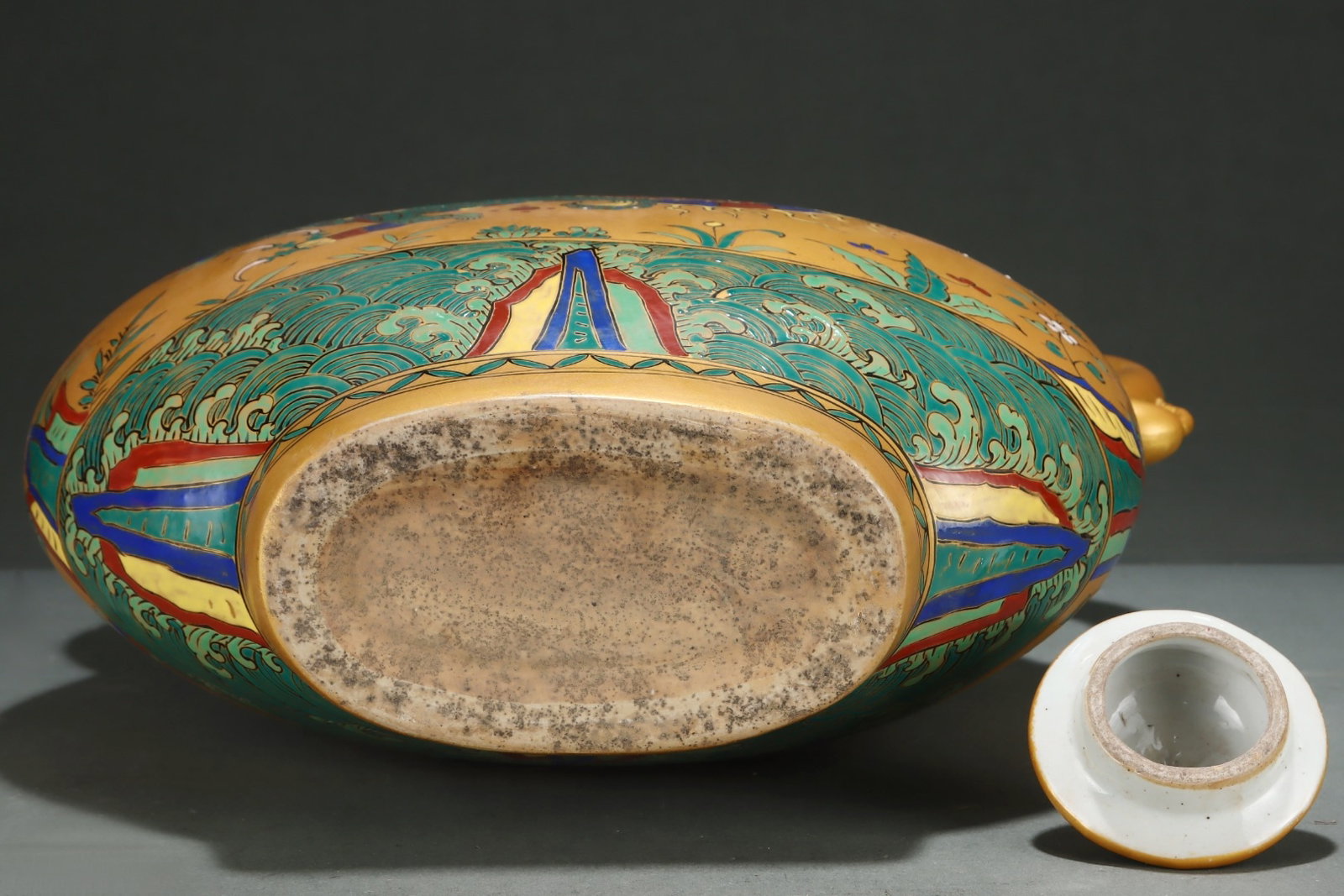 An Exquisite Yellow Glazed Flower Pattern Auspicious Beast Pattern Phoenix Pattern Flagon,With - 5