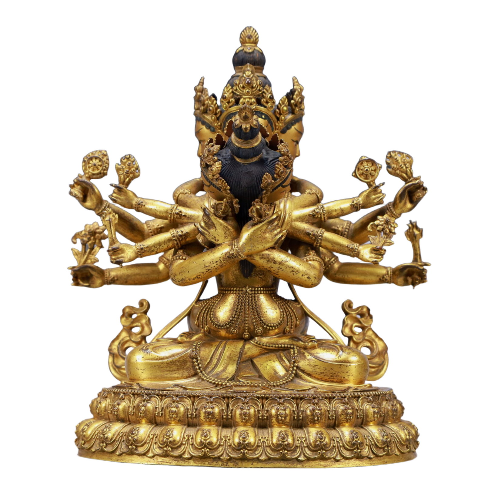 A Solemn Gilt Bronze Statue of Vajra: A Solemn Gilt Bronze Statue of Vajra,Ming Dynasty, China,Size:6.7inx4.7inx7.7inWeight:2250g 铜鎏金金刚像·,中国明代